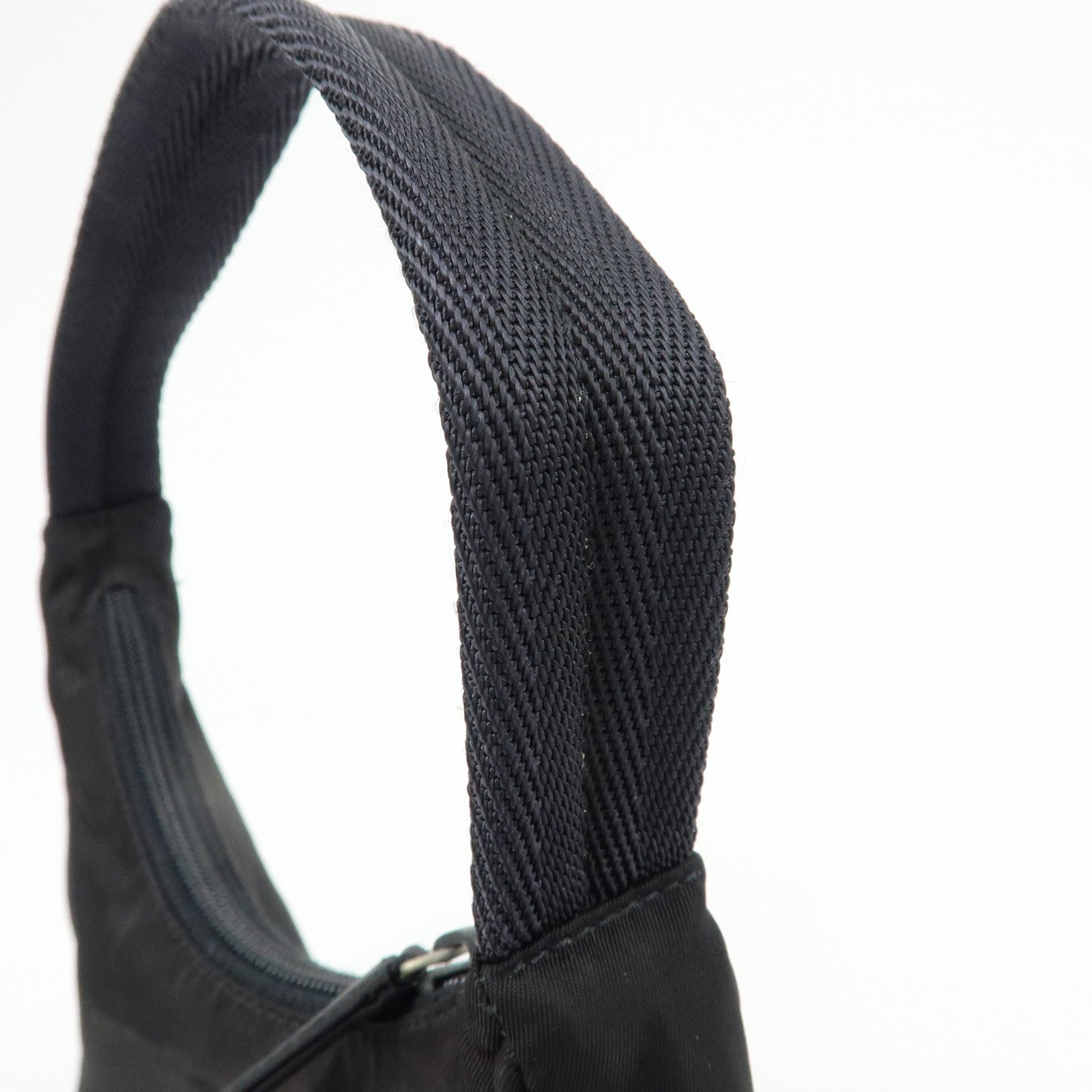 PRADA Triangle Logo Nylon Mini Hand Bag Shoulder Bag Black