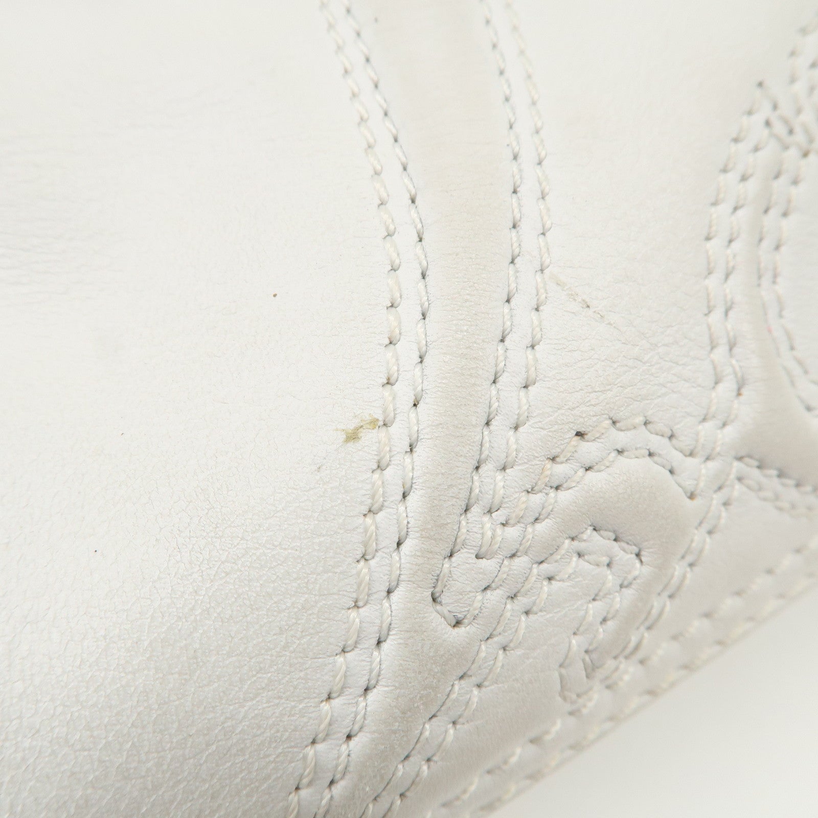 LOEWE Anagram Logo Leather Shopper Tote Bag Shoulder Bag White