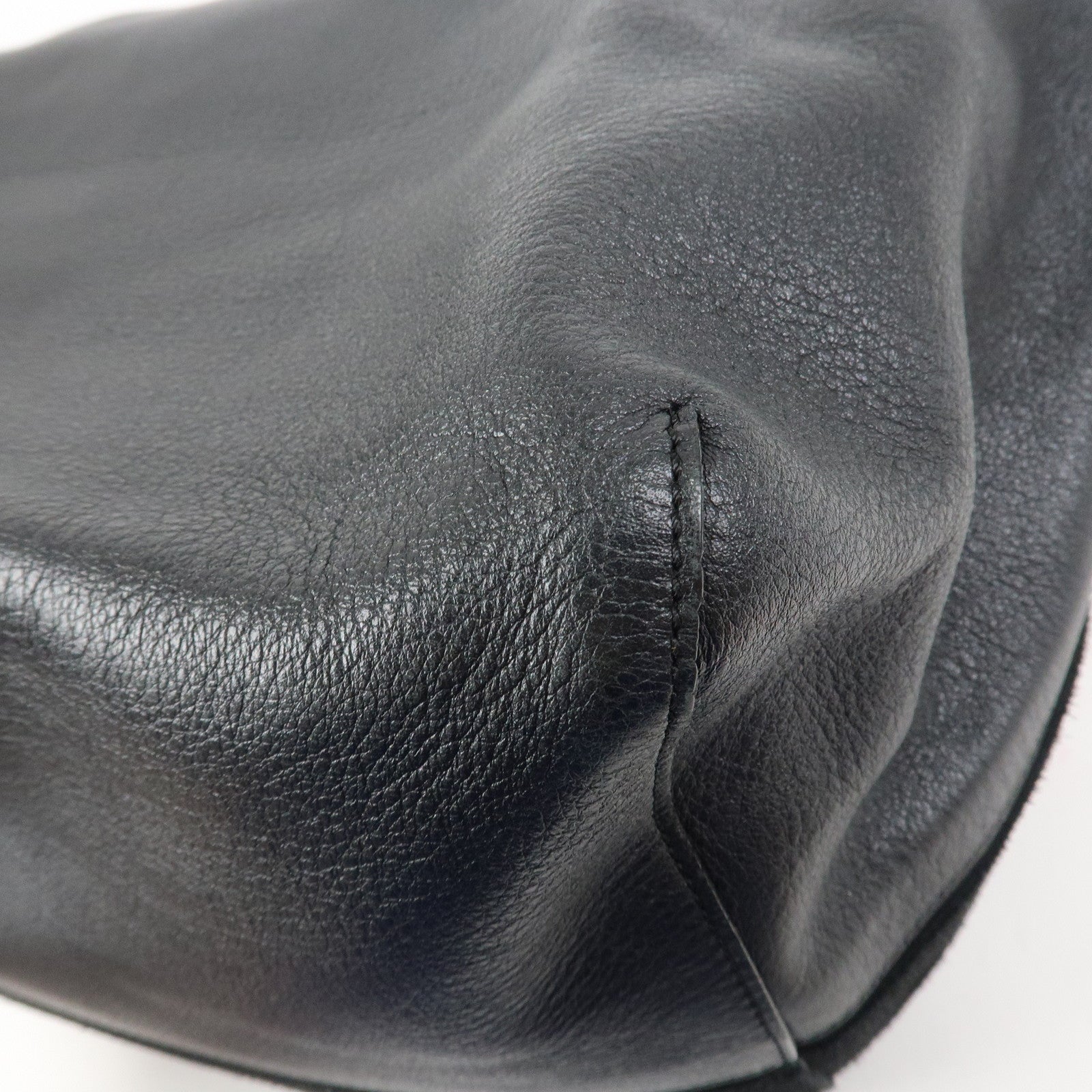 LOEWE Anagram Logo Leather Suede Origami Cubo Hand Bag Black