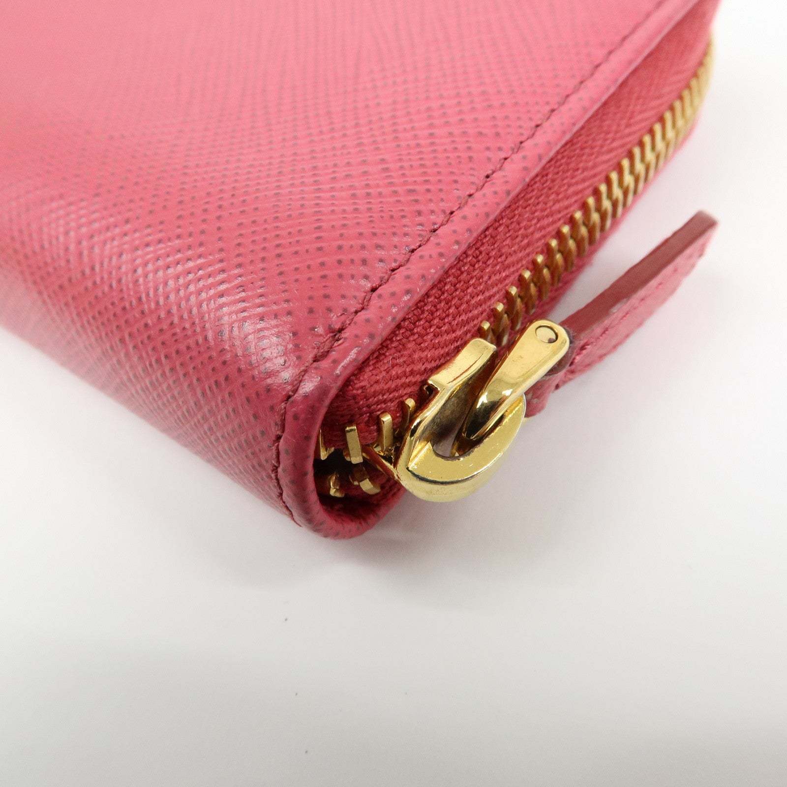 PRADA Saffiano Leather Zippy Coin Case Coin Purse Pink 1MM268