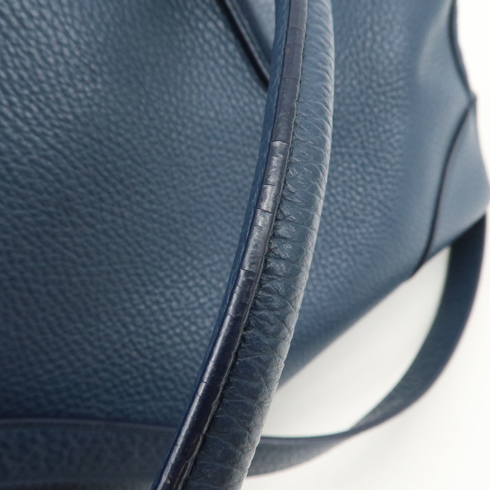 JIL SANDER Logo Leather 2WAY Bag Hand Bag Shoulder Bag Navy