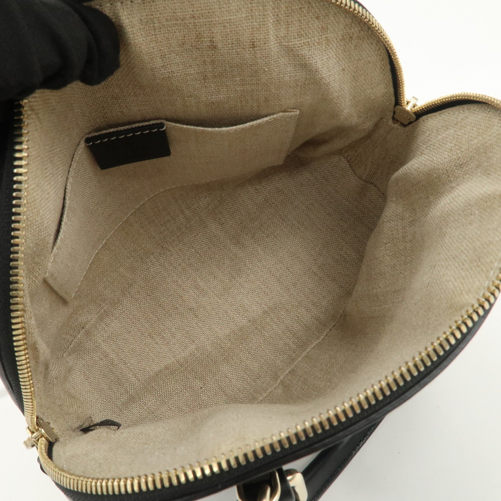 GUCCI Micro Guccissima Leather 2Way Hand Shoulder Bag Black 449654