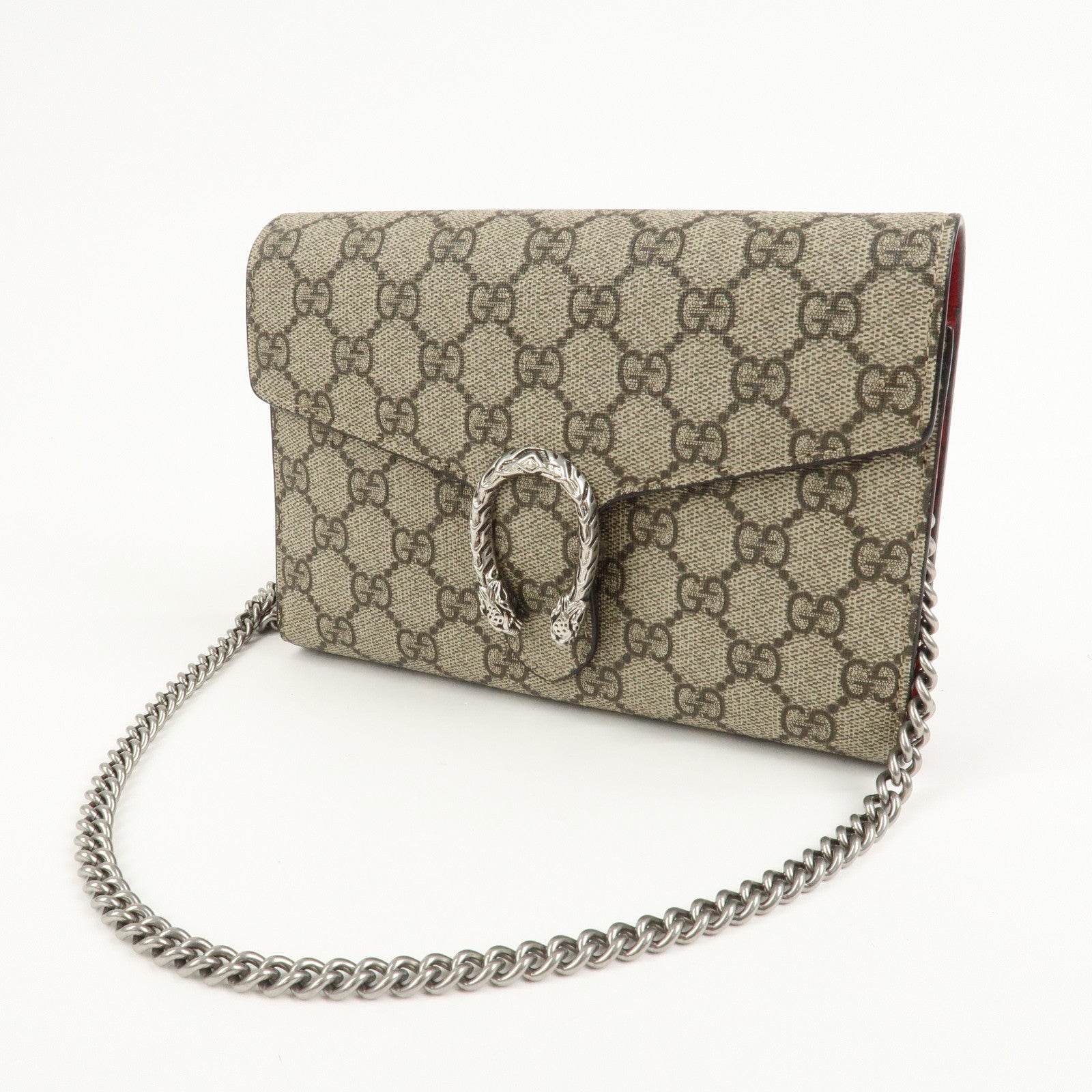 GUCCI Dionysus GG Supreme Chain Shoulder Bag Beige 401231
