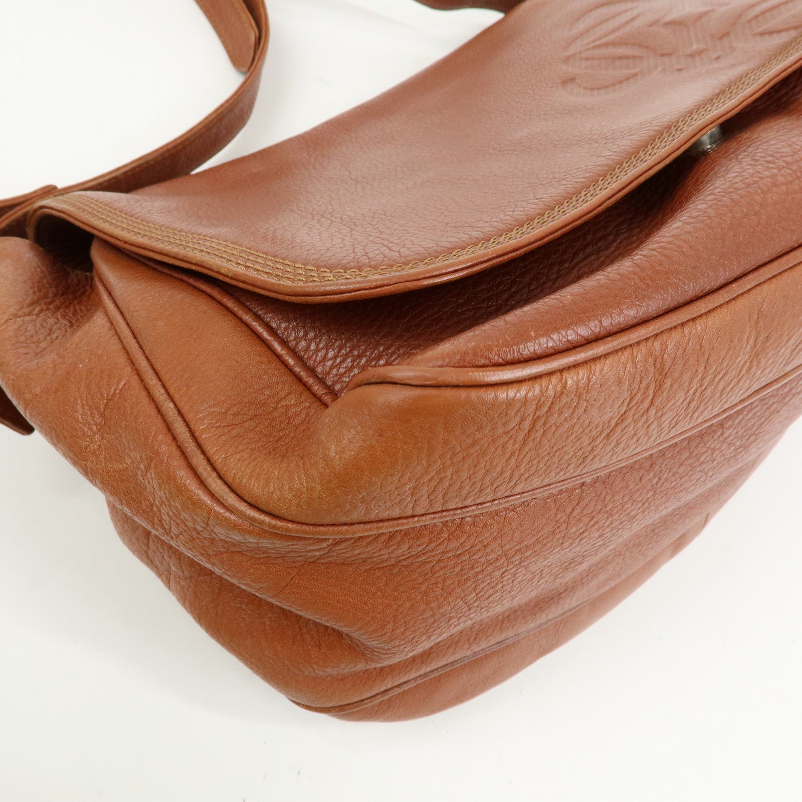 LOEWE Anagram Leather Shoulder Bag Crossbody Bag Brown