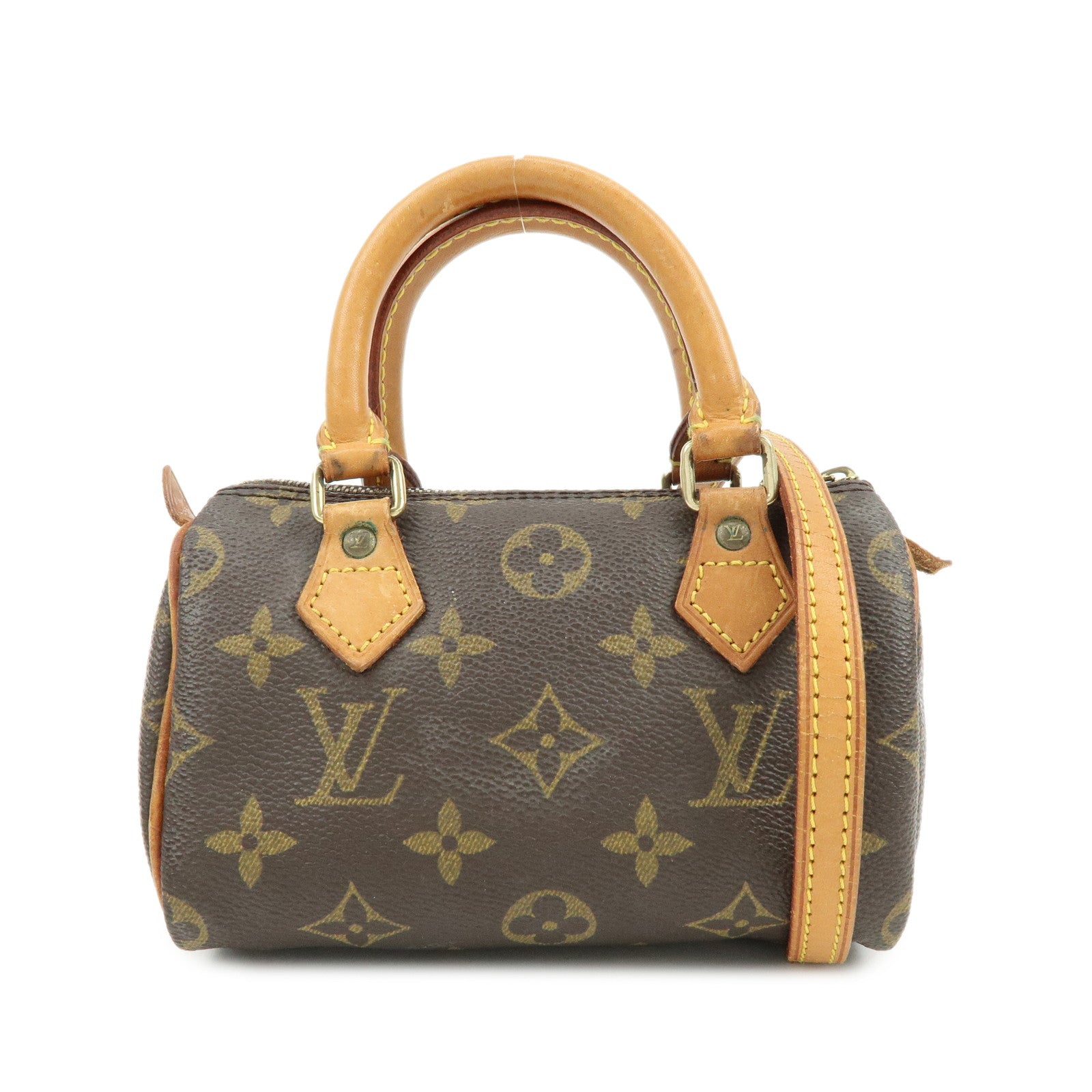 Louis Vuitton Monogram Mini Speedy Hand Bag & Strap Brown M41534
