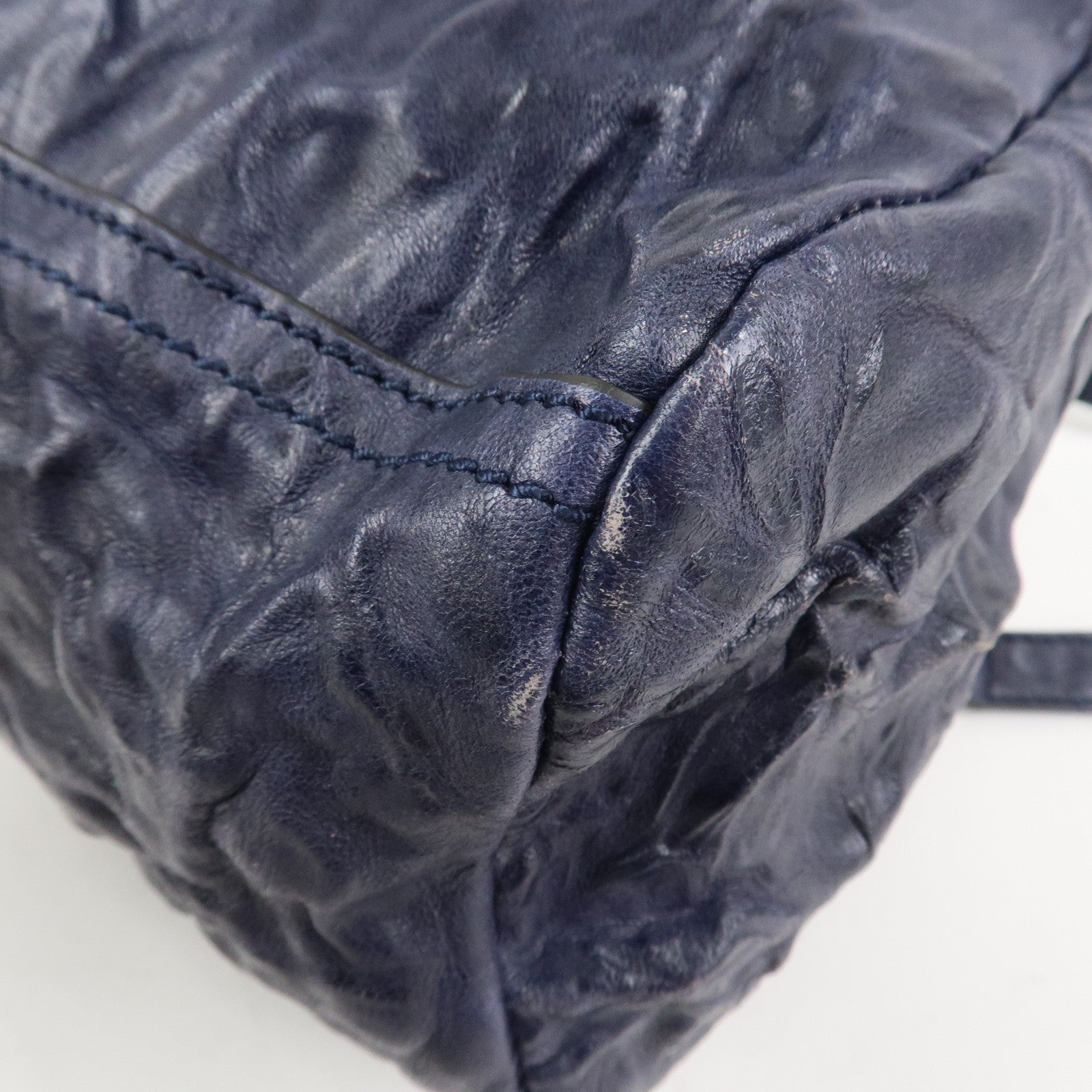 GIVENCHY Pandora Leather 2Way Bag Hand Bag Shoulder Bag Navy