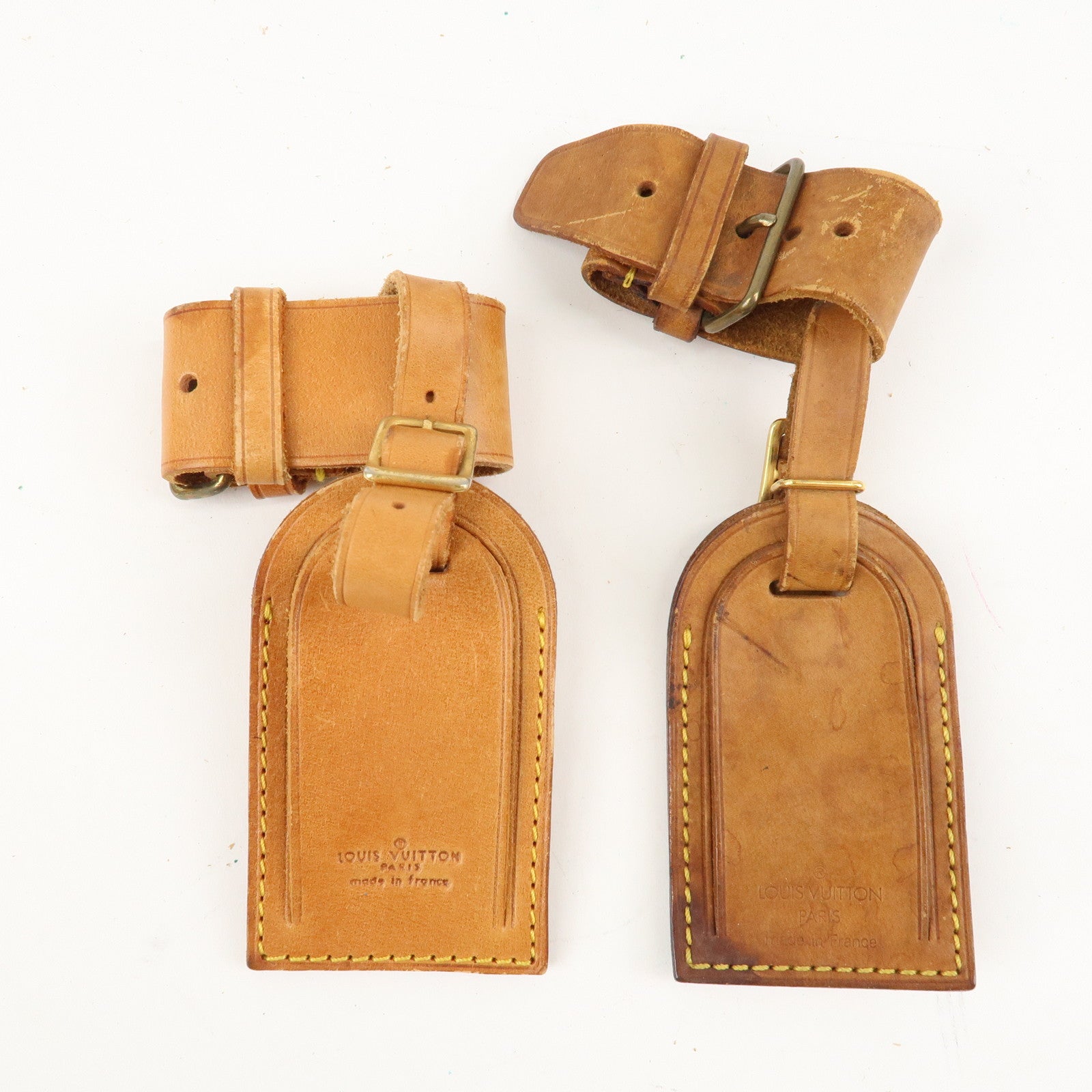 Louis Vuitton Set of 10Nume Leather Name Tag & Poignet Natural Used