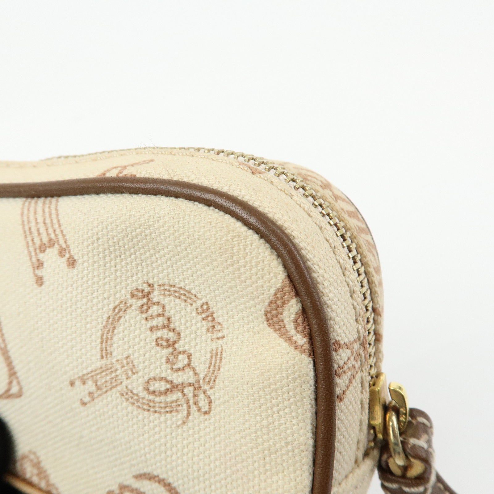 LOEWE Anniversary Canvas Leather Pouch Cosmetic Pouch Ivory Brown