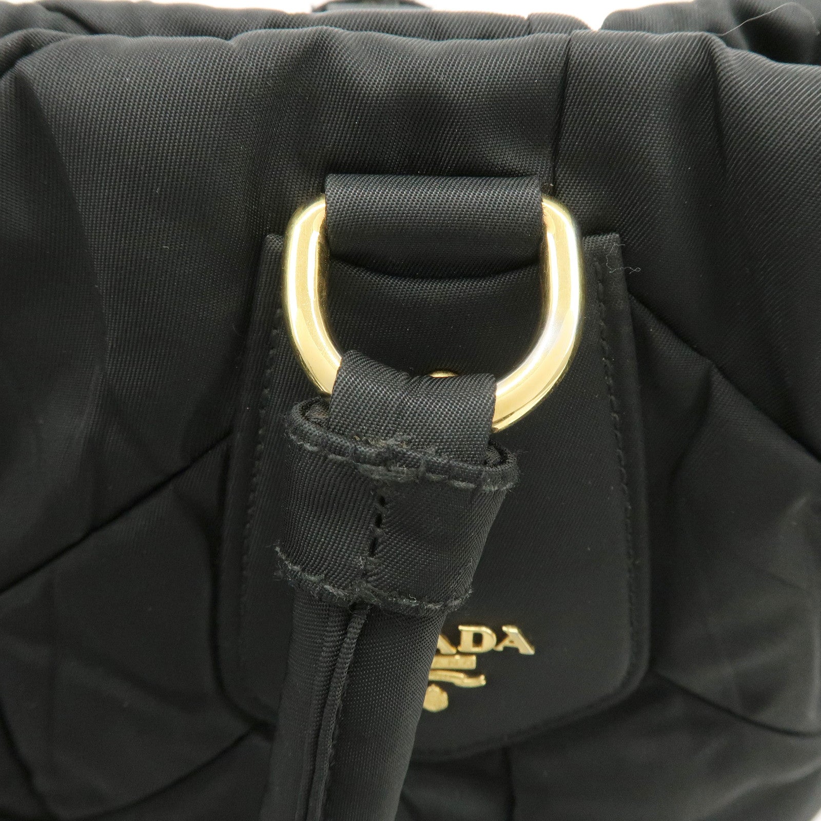 PRADA Nylon 2Way Bag Hand Bag Shoulder Bag Black BN1593