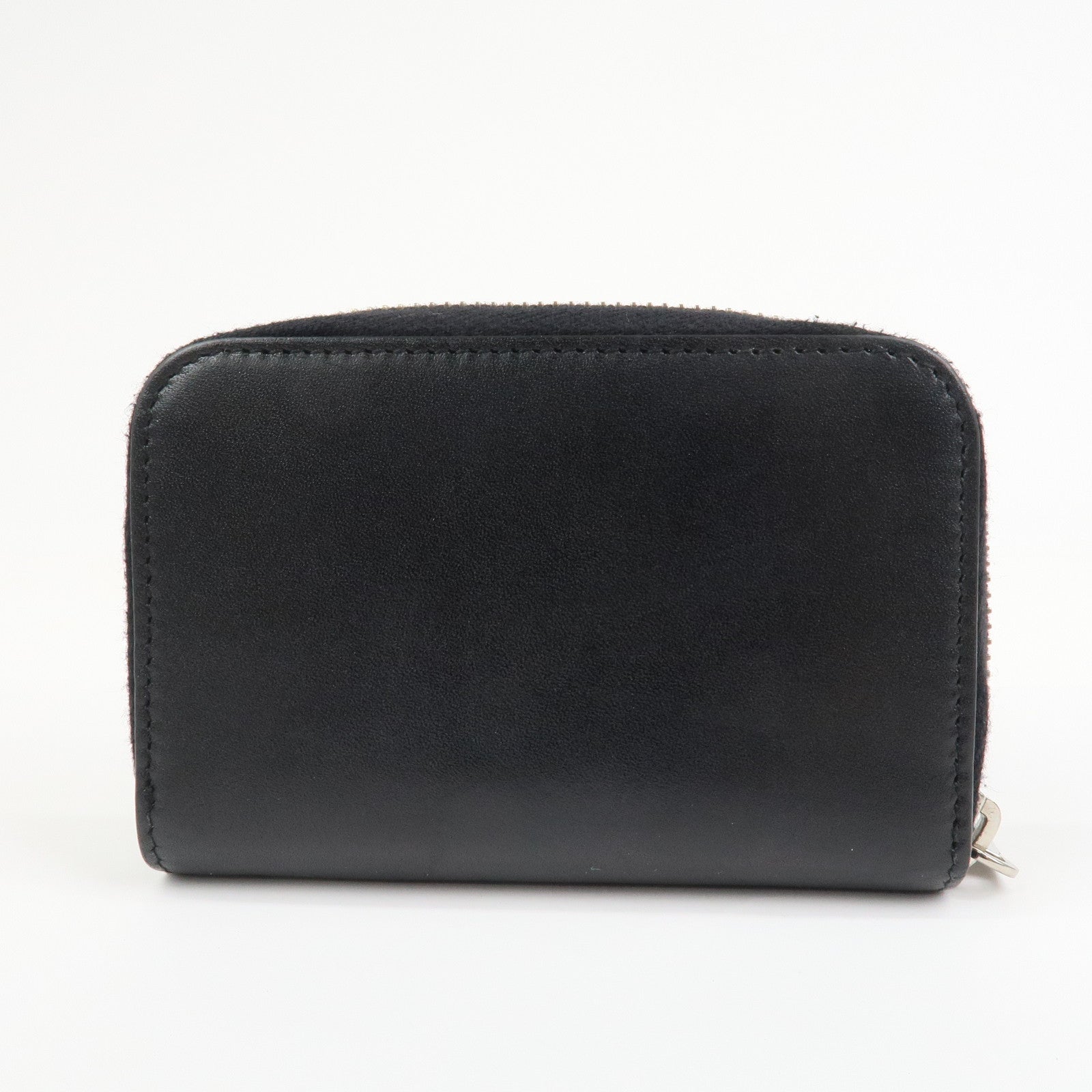 SAINT LAURENT PARIS Leather Coin Case Coin Wallet Black 506522