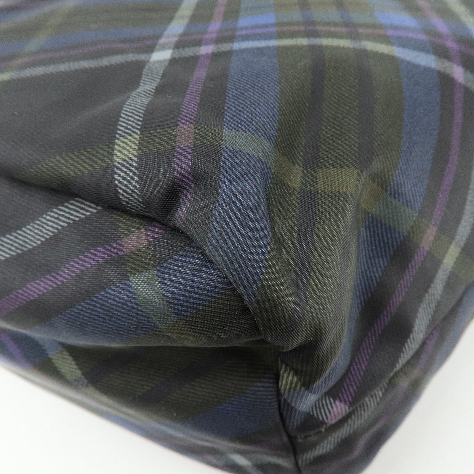 PRADA Triangle Logo Plaid Nylon Leather 2Way Bag Hand Shoulder Bag