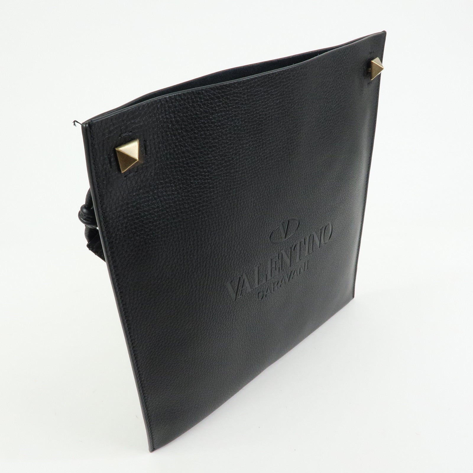 VALENTINO Studs Leather Shoulder Bag Crossbody Bag Black
