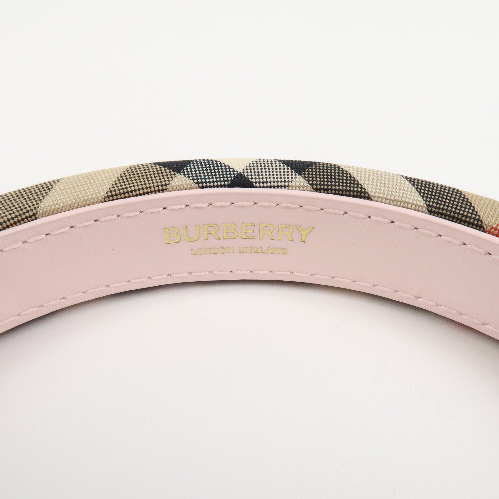 BURBERRY Nova Plaid Canvas Headband Beige