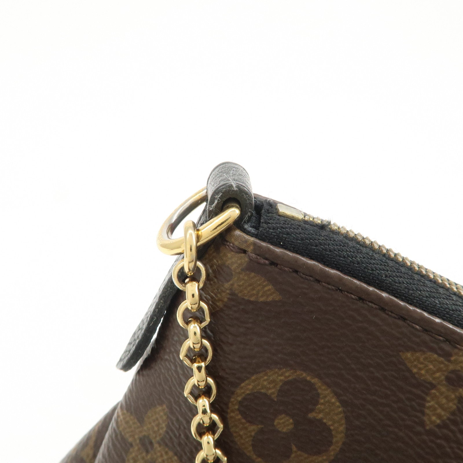 Louis Vuitton Monogram Pallas Clutch 2Way Shoulder Bag Noir M41639