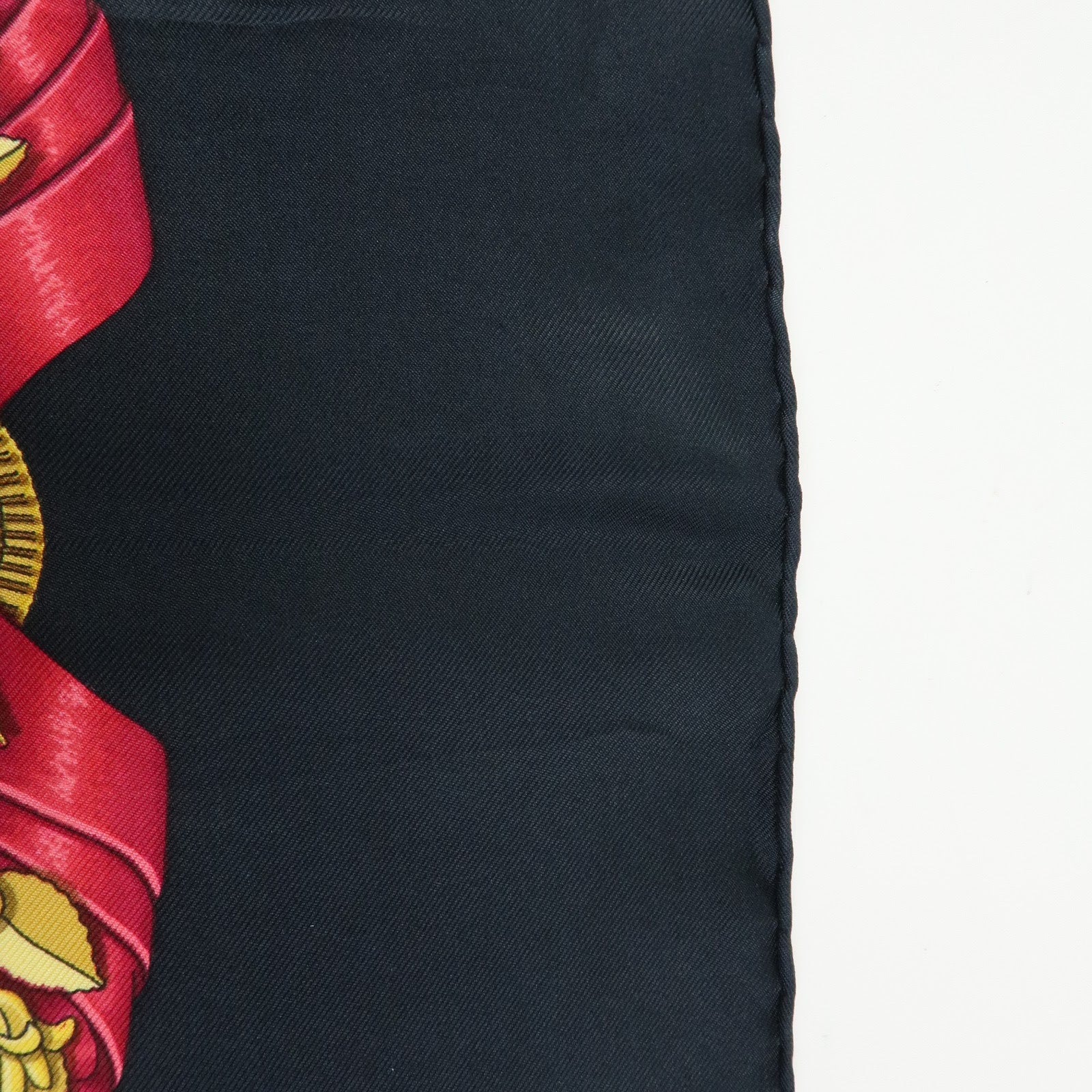 HERMES Carre 90 Silk 100% Scarf LES RUBANS DU CHEVAL Black