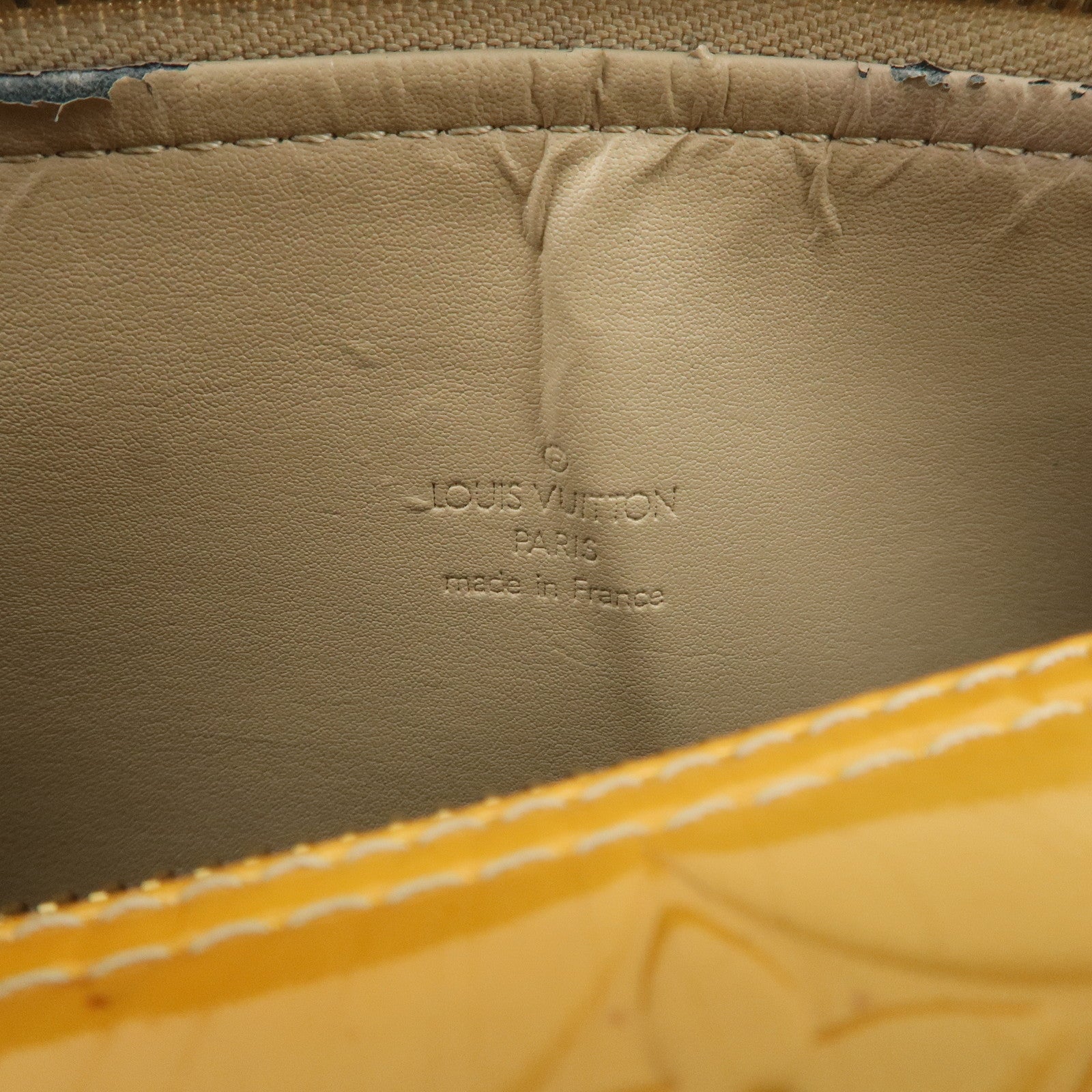 Louis Vuitton Monogram Vernis Leather Bedford Hand Bag Beige M91329