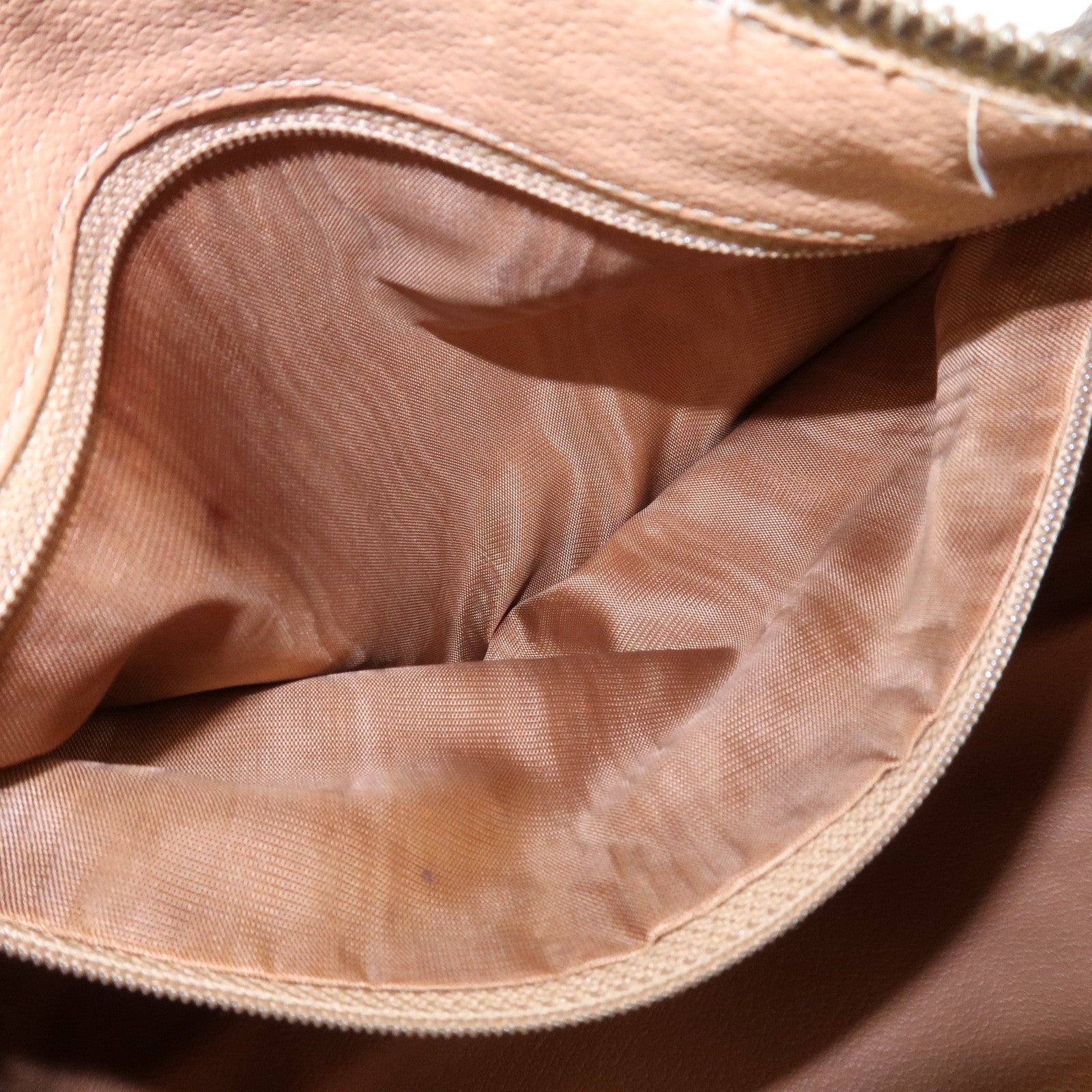CELINE Macadam Canvas Leather Boston Bag Tote Bag Brown