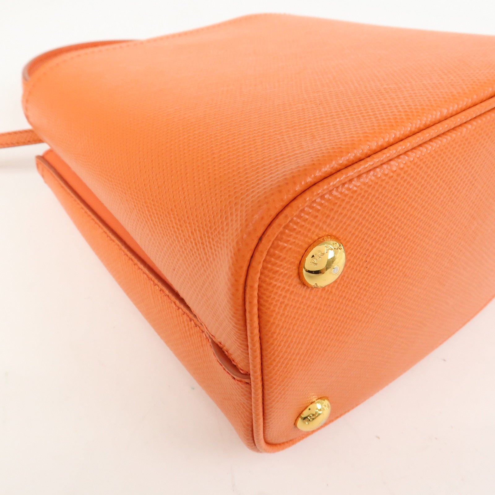 PRADA Panier 2Way Bag Hand Bag Shoulder Bag Orange 1BA217