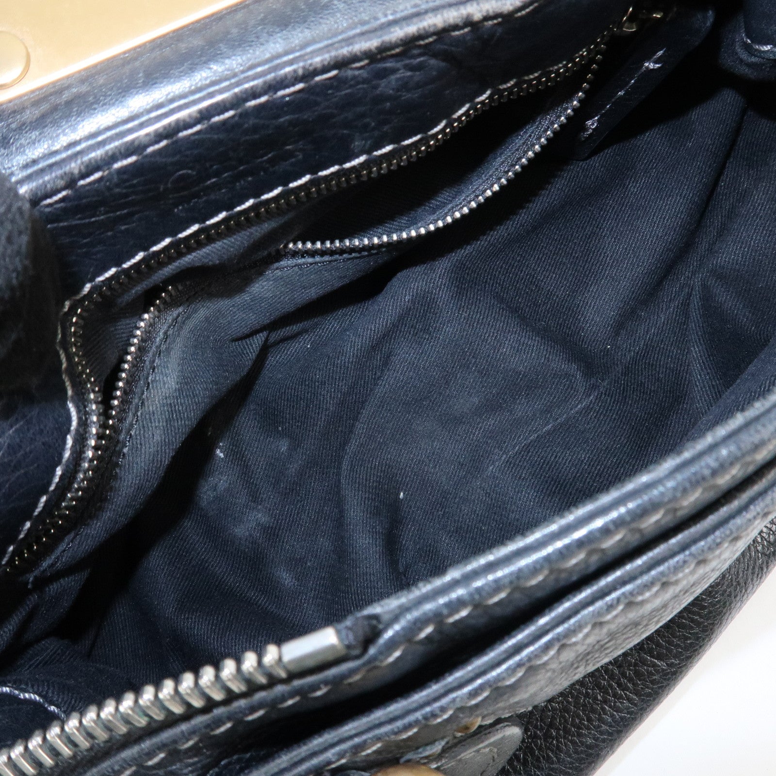 Chloe Paddington Leather Hand Bag Shoulder Bag Black