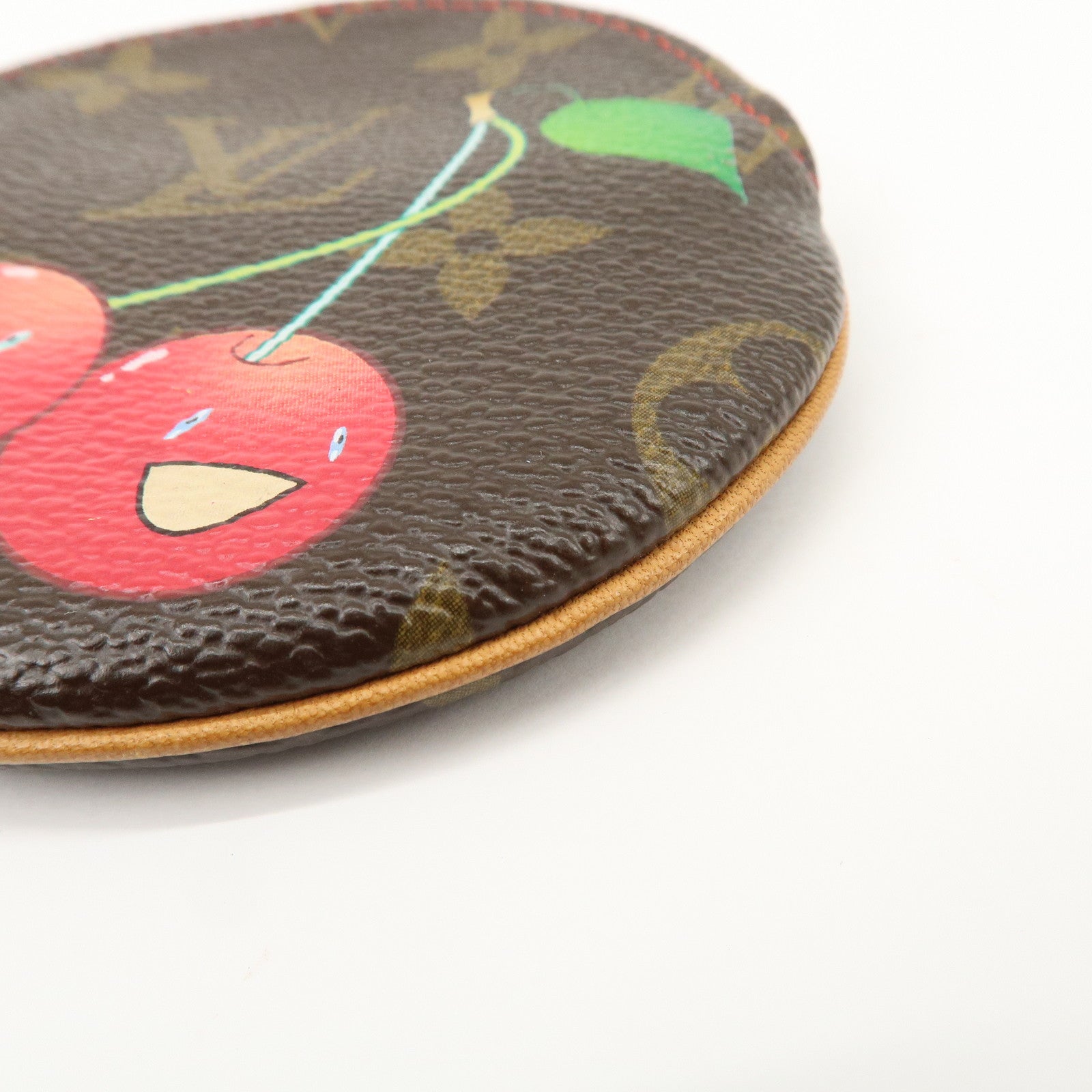 Louis Vuitton Monogram Cherry Porte Monnaie Rond Coin Case M95043