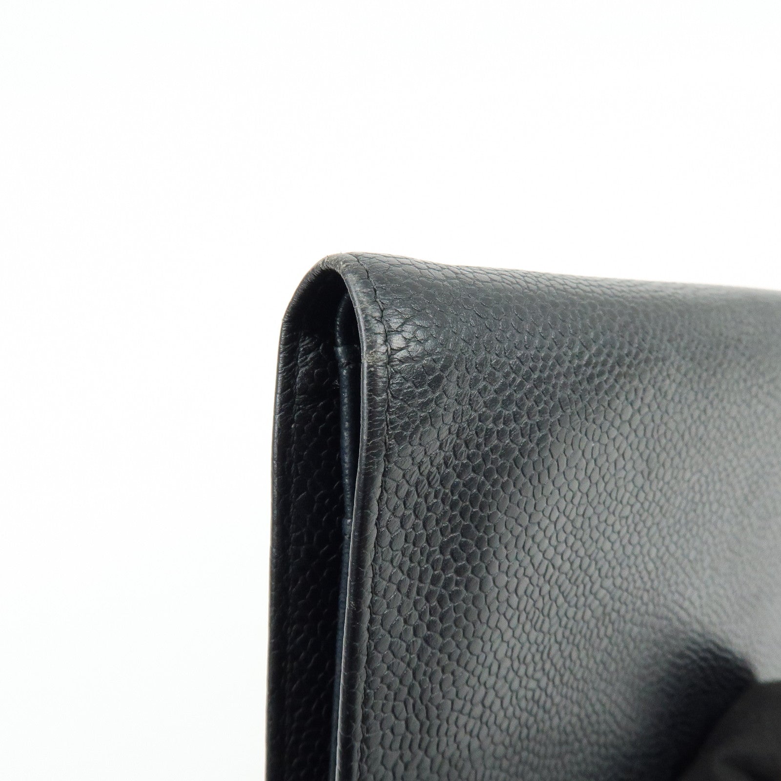 Chanel COCO Mark Caviarskin Long Flap Wallet Black