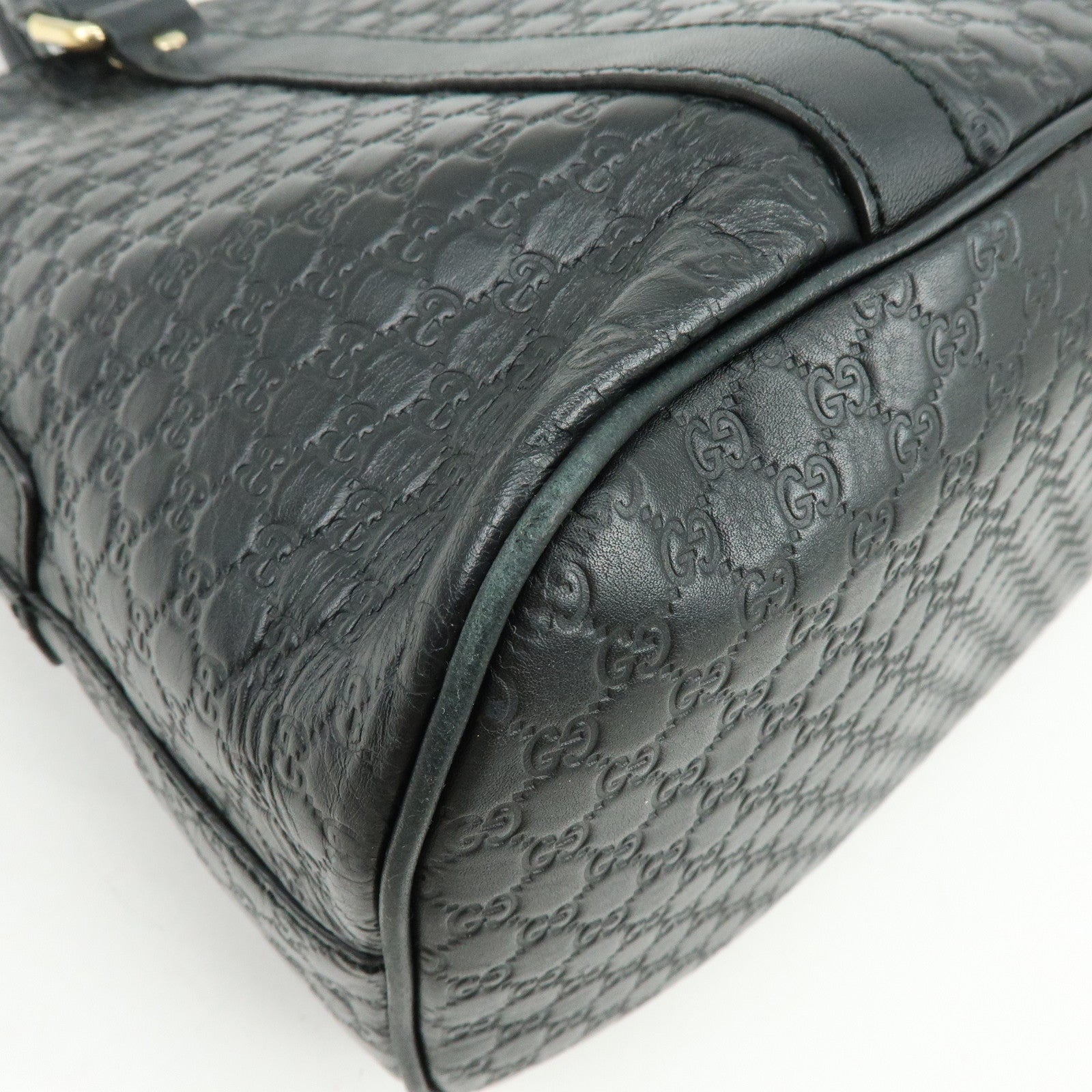 GUCCI Micro Guccissima Leather 2Way Bag Hand Bag Black 449663