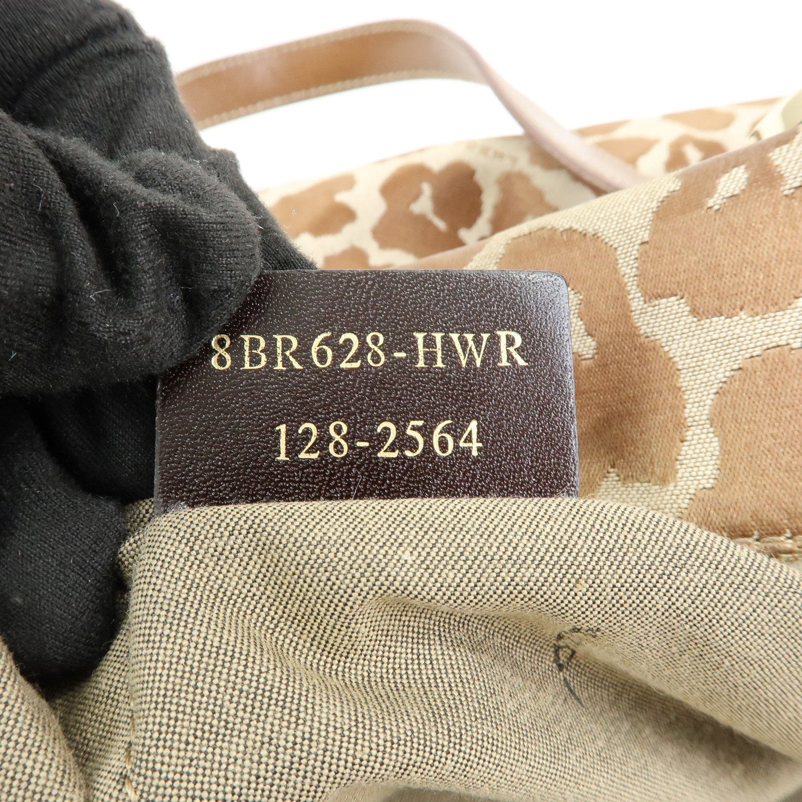 FENDI Canvas Leather Tote Bag Hand Bag Animal Print Brown 8BR628