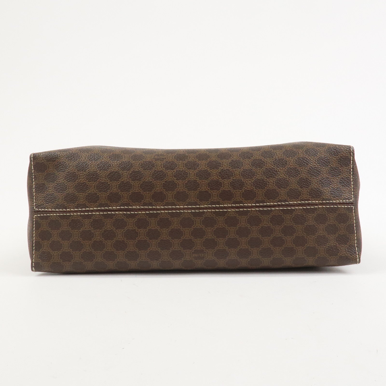 CELINE Macadam PVC Leather Hand Bag Tote Bag Brown