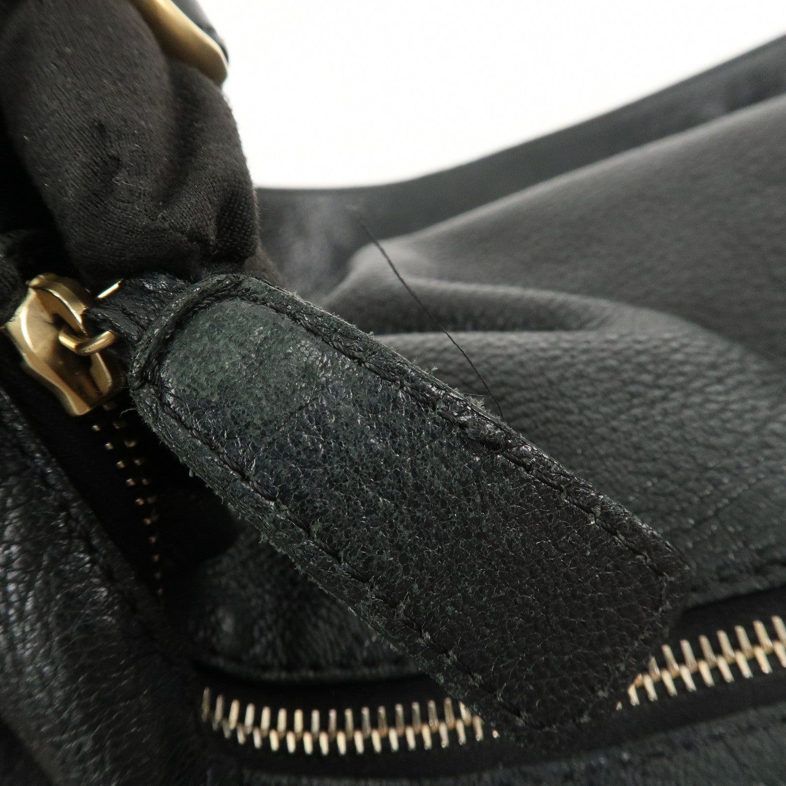 CHANEL Logo Leather Shoulder Bag Hand Bag Black