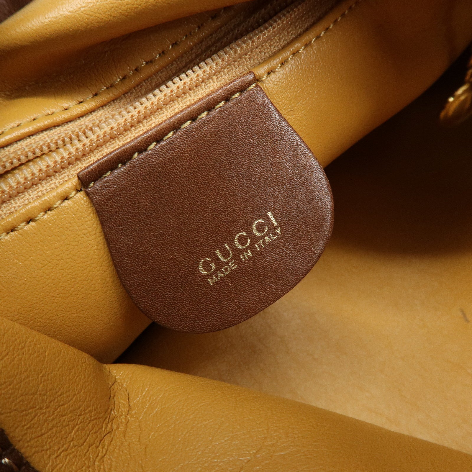 GUCCI Bamboo Leather 2Way Bag Shoulder Bag Brown 001.3444