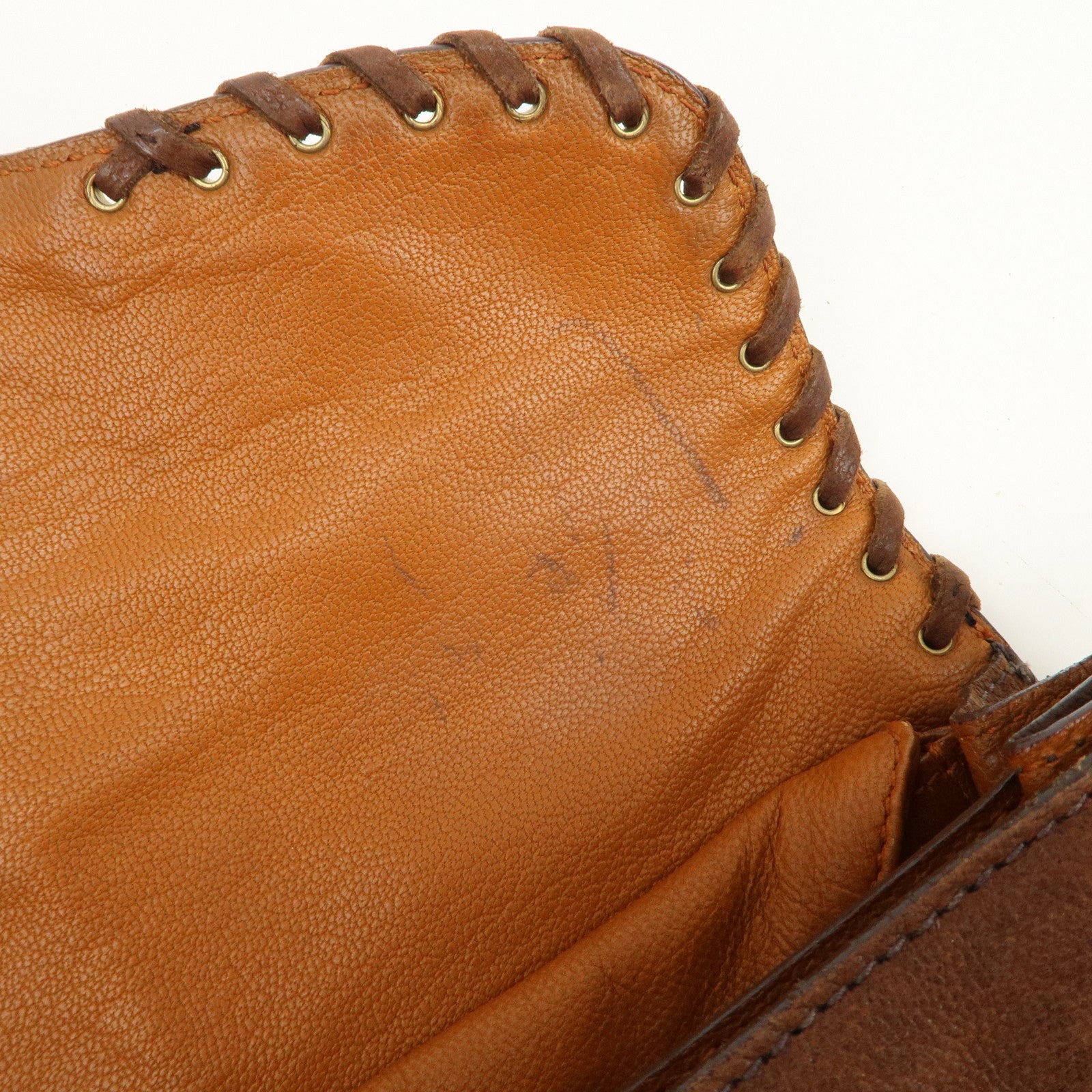 PRADA Fringe Leather 2Way Bag Shoulder Bag Clutch Bag Brown BR3165