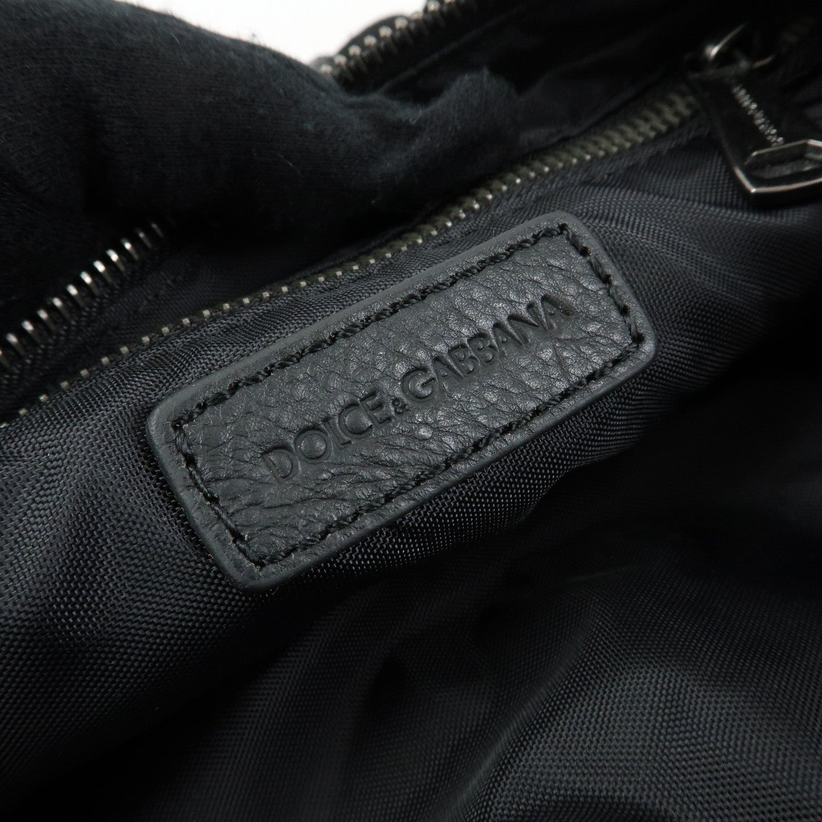 Dolce & Gabbana Nylon Leather Waist Bag Body Bag Black