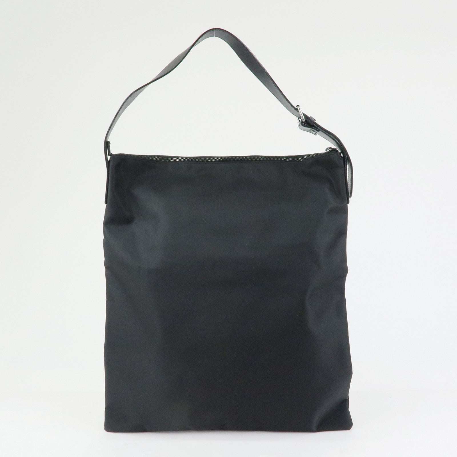 FENDI Logo Nylon Leather Shoulder Bag Hand Bag Black