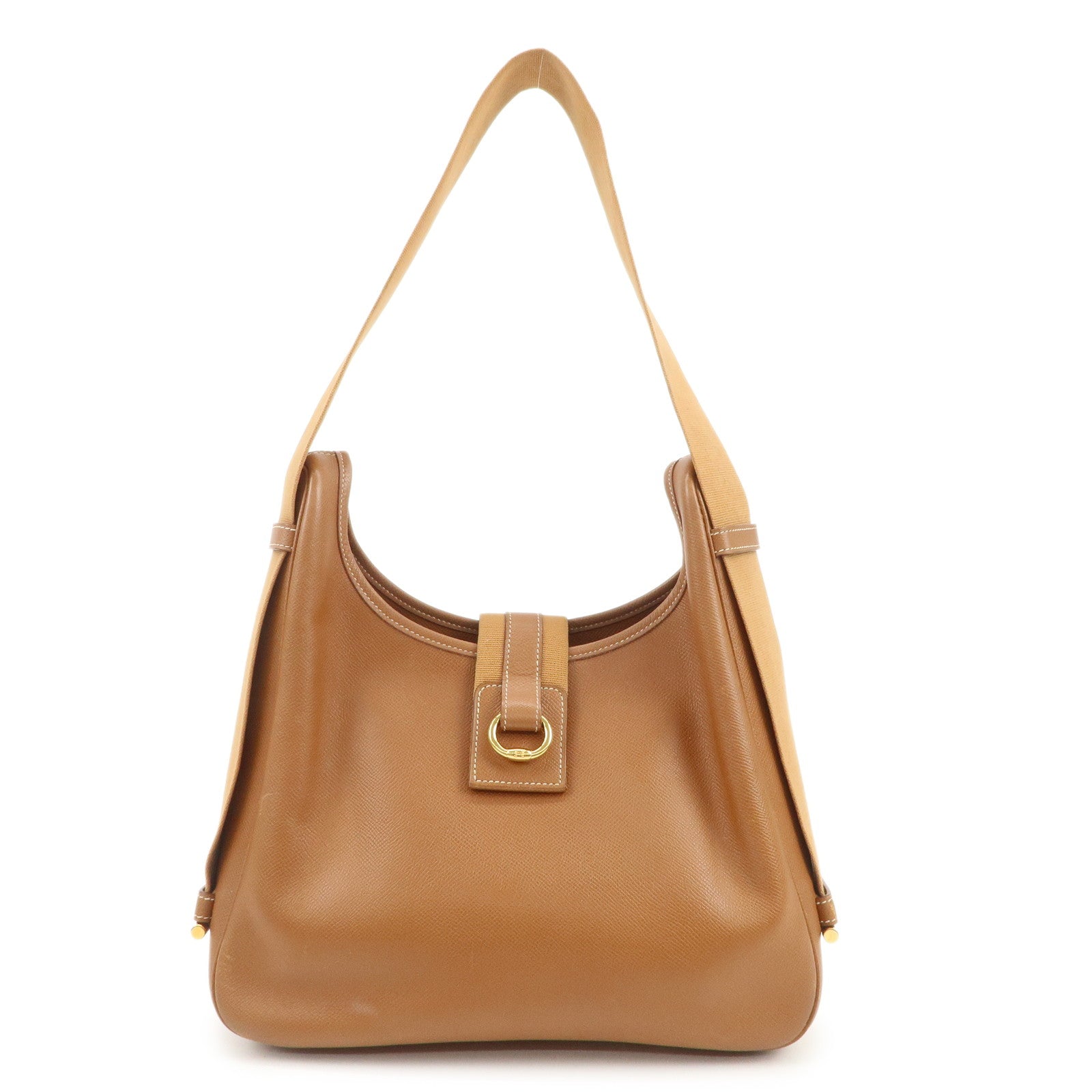 HERMES Sac Courchevel Leather Shoulder Bag A Stamped Gold