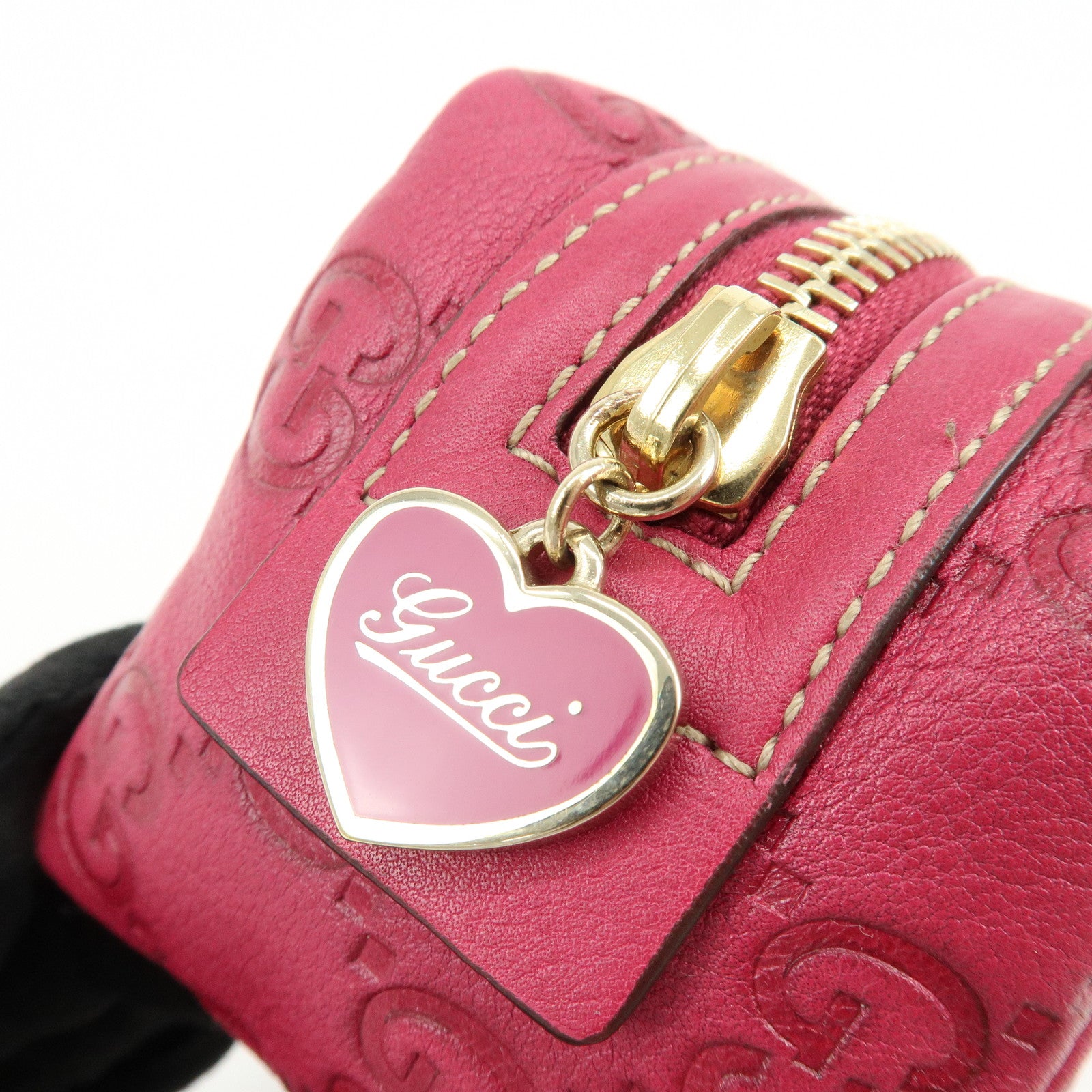 GUCCI Guccissima Leather Pouch Cosmetic Pouch Purse Pink 153228
