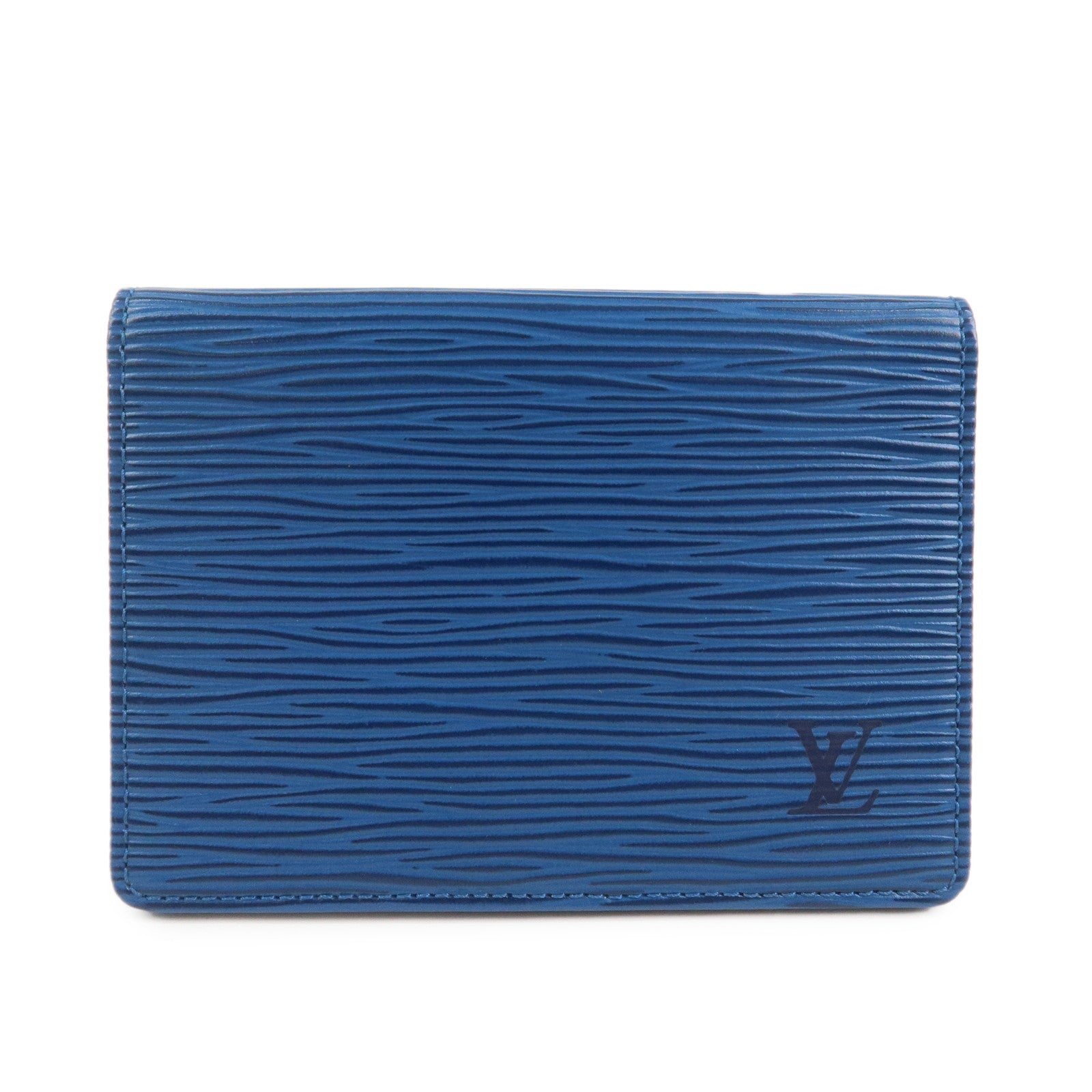 LLouis Vuitton Epi Porte 2 Cartes Vertical Card Case Blue M63205