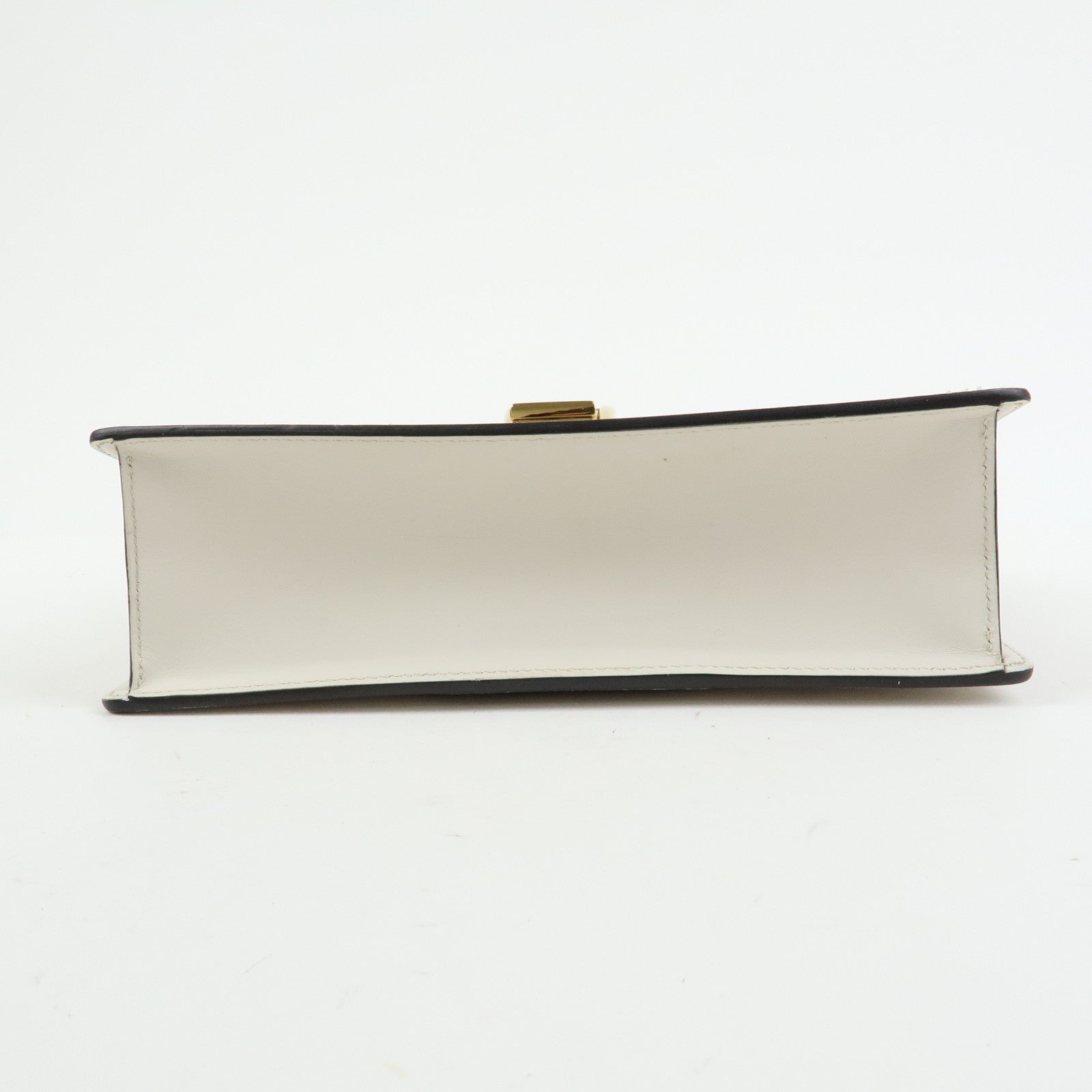 GUCCI Sylvie Sherry Leather Shoulder Bag Crossbody Bag Ivory 421882