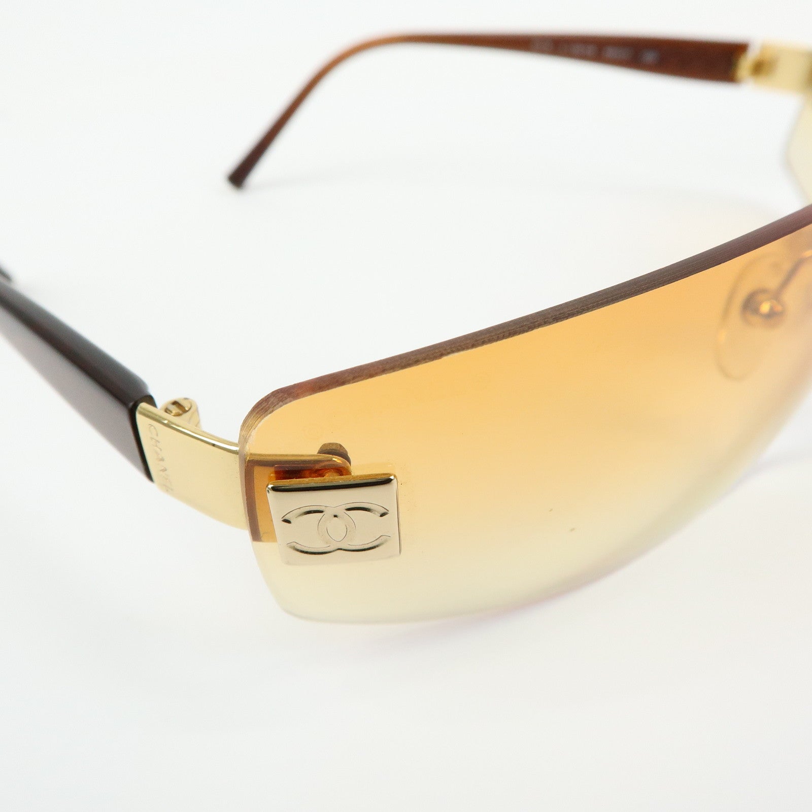 CHANEL COCO Mark Plastic Sunglasses 65笆｢17 c.139/56 4018 Brown