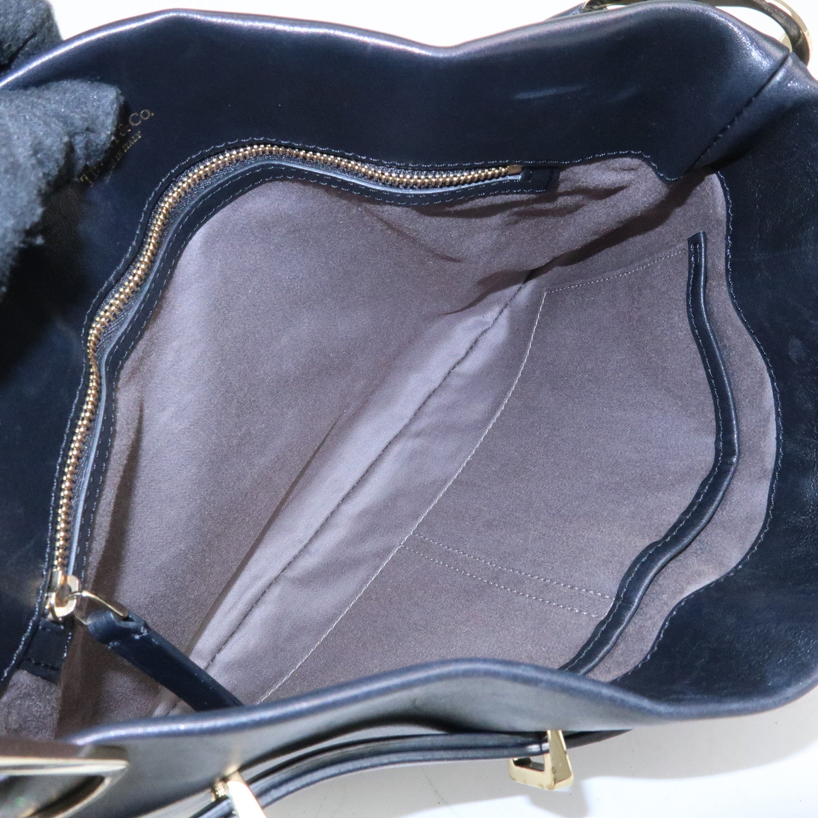 Tiffany & Co Logo Leather Shoulder Bag Crossbody Bag Black