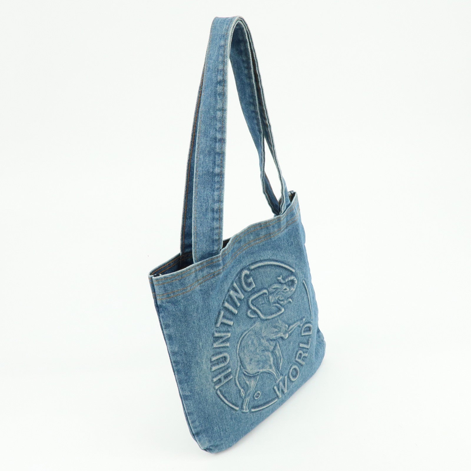 HUNTING WORLD Denim Tote Bag Hand Bag Blue