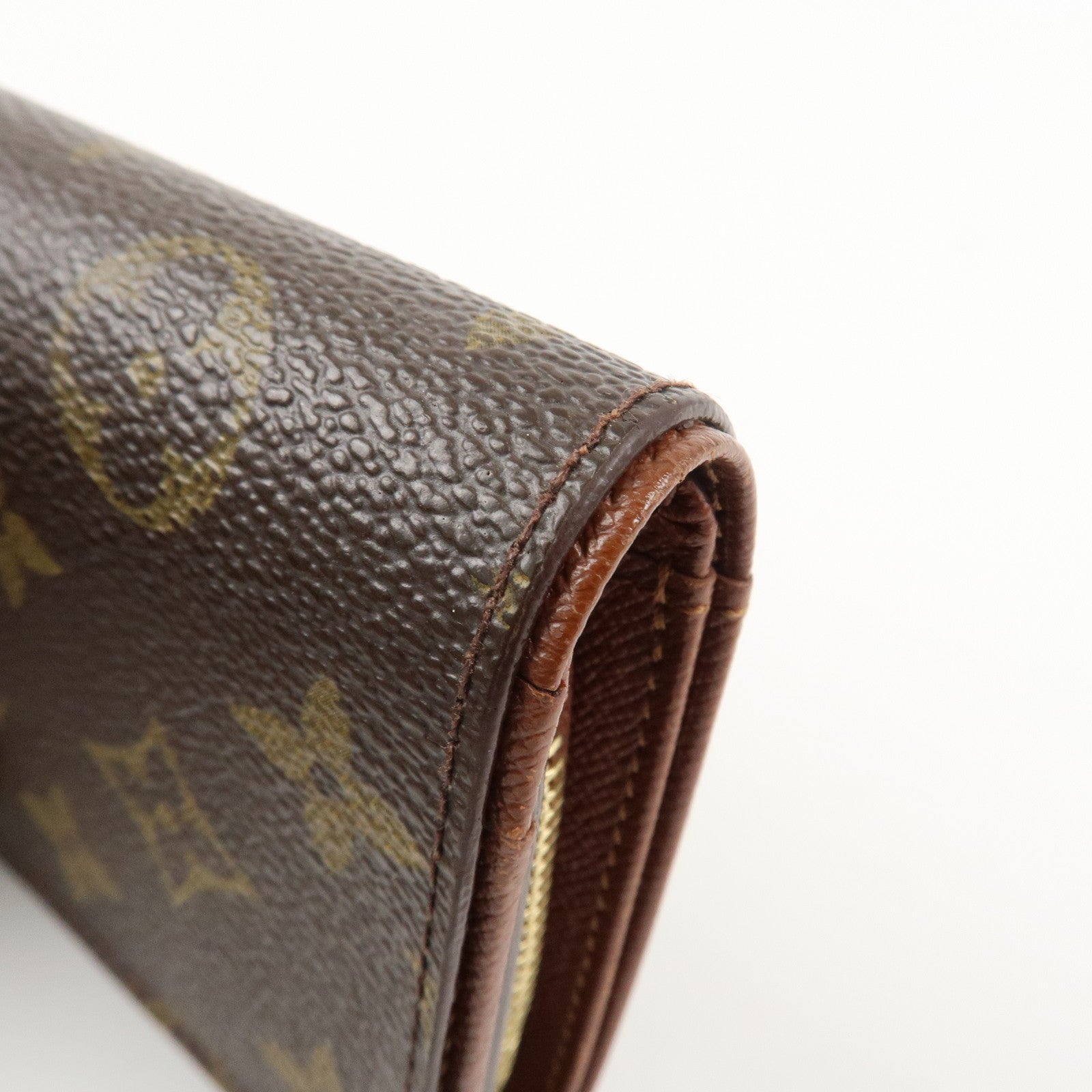 Louis Vuitton Monogram Porte Monnaie Billets Tresor Wallet M61730 Used