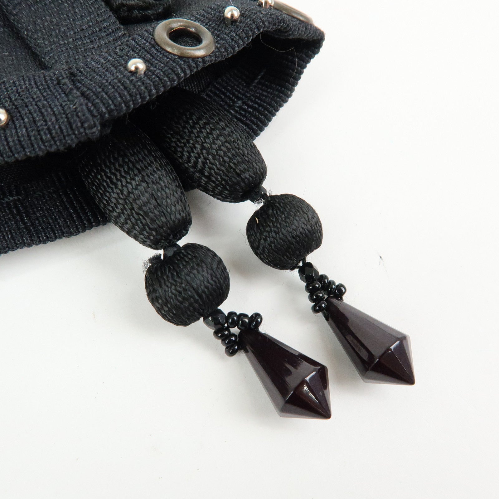 PRADA Set Of 2 Leather Metal Nylon Bag Charm Key Holder 2PP040