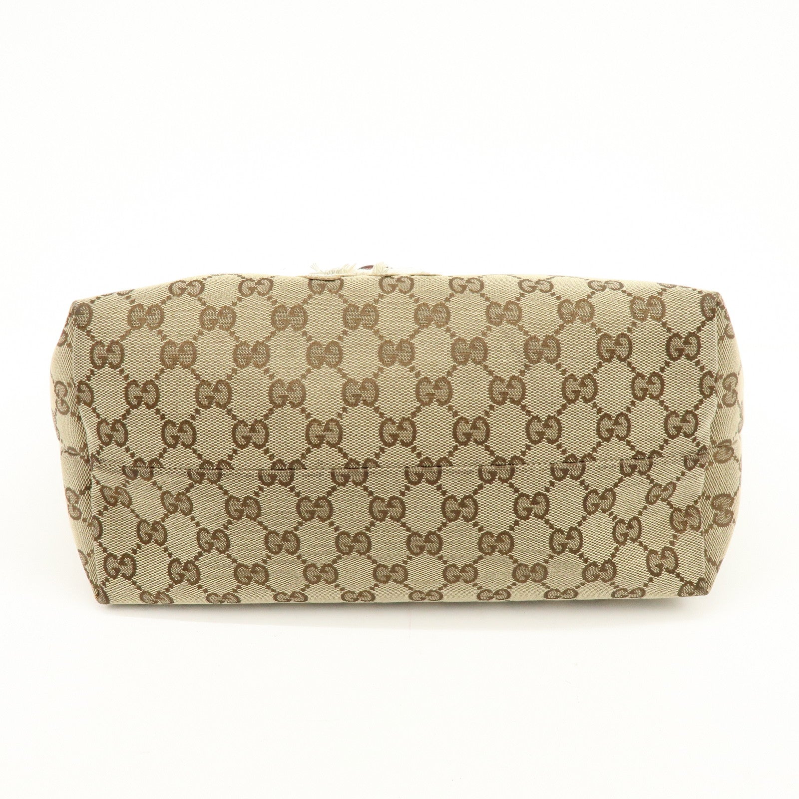 GUCCI Gucciori GG Canvas Leather PVC Shoulder Bag Beige Red 212376
