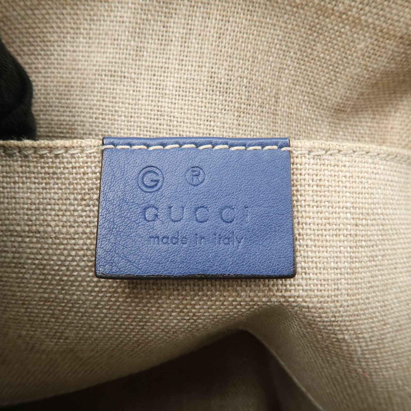 GUCCI Micro Guccissima 2Way Bag Hand Bag Shoulder Bag Blue 449654