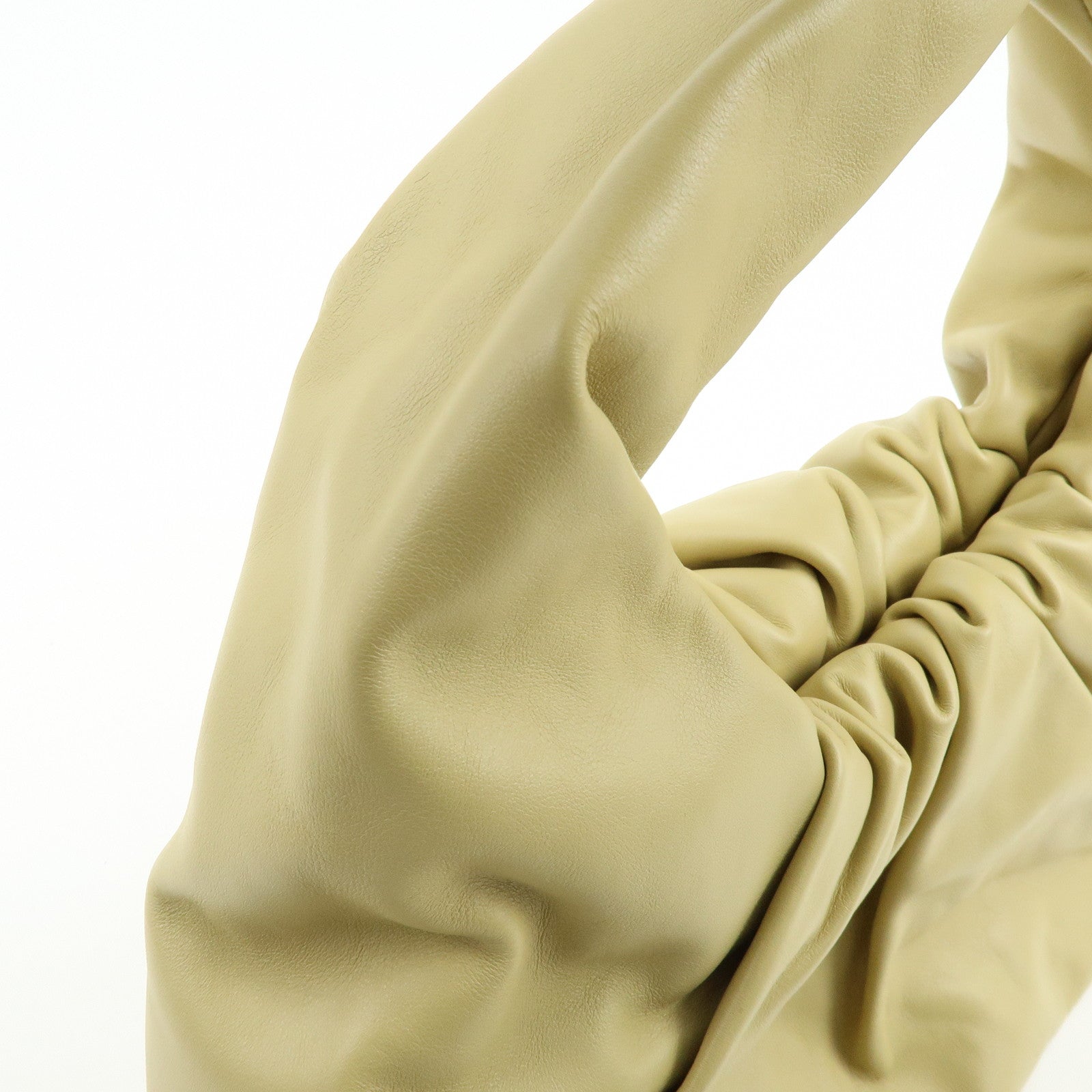 BOTTEGA VENETA The Shoulder Pouch Leather Shoulder Bag Yellow Beige