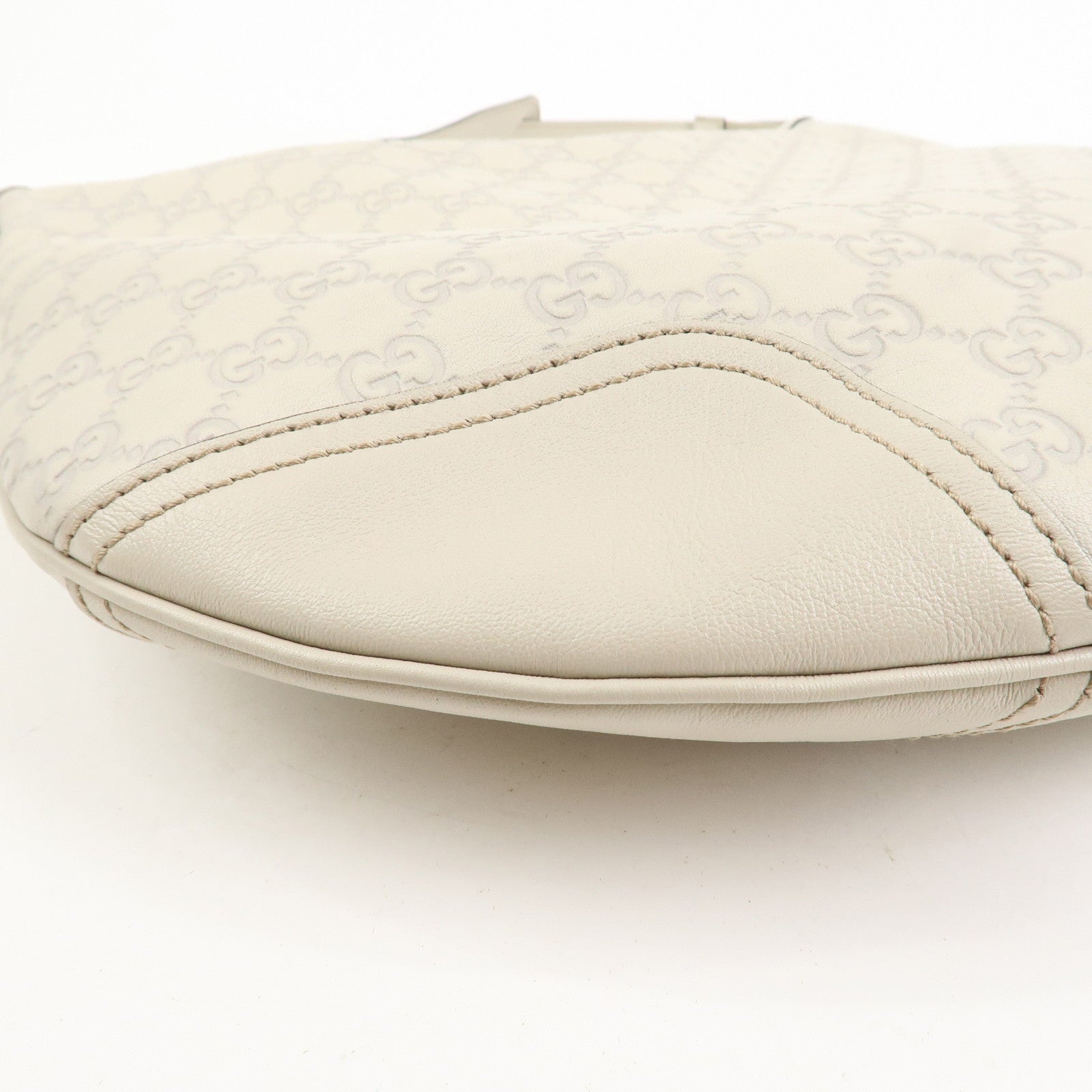 GUCCI Sherry Guccissima Leather Shoulder Bag Hand Bag Ivory 293596