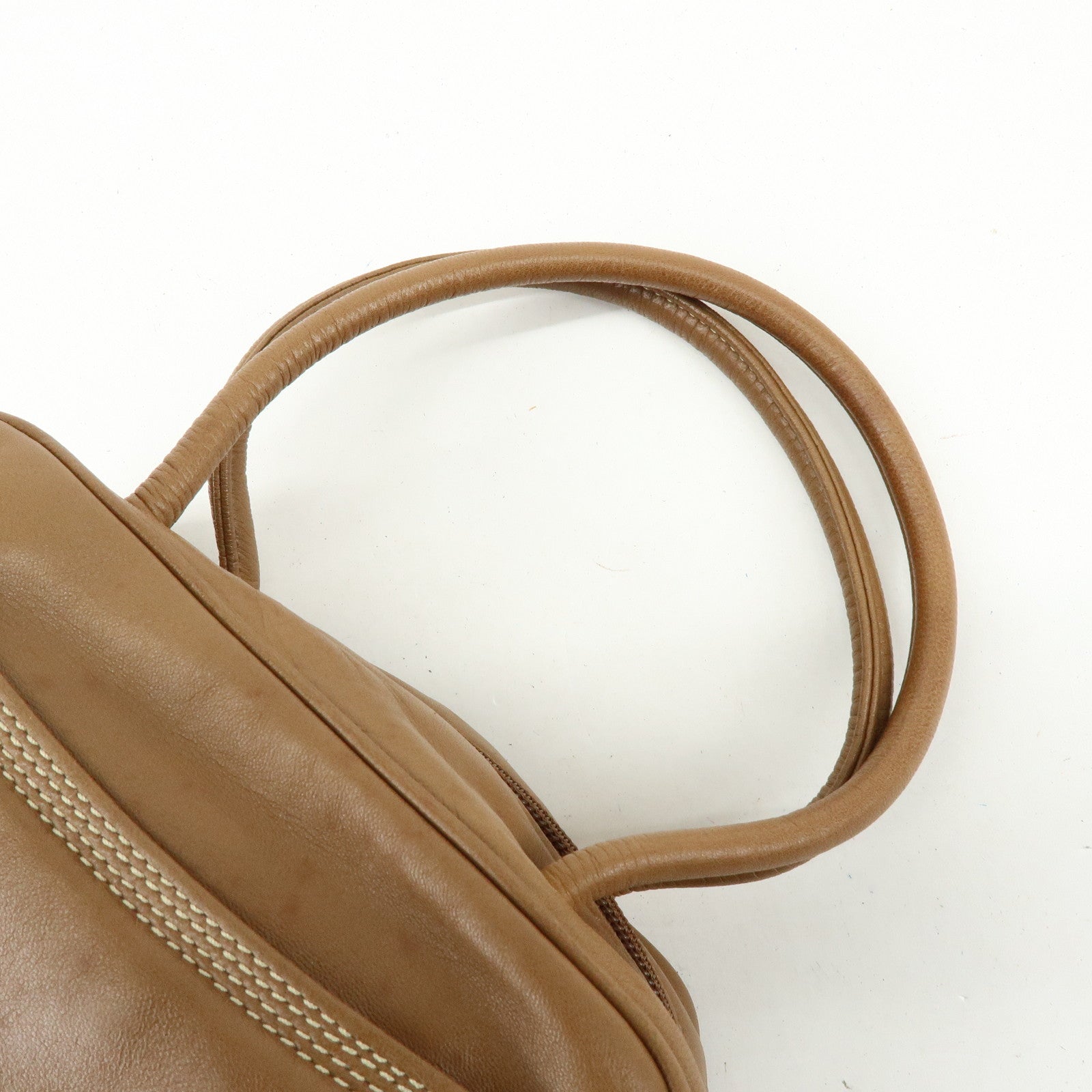 LOEWE Anagram Nappa Leather Hand Bag Mini Boston Bag Brown