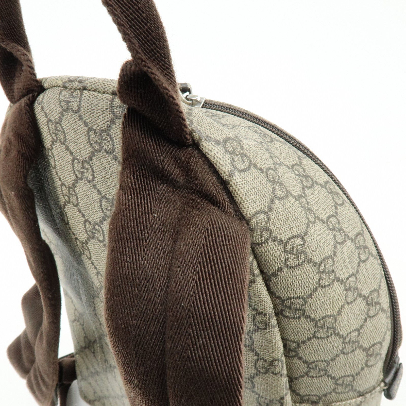 GUCCI Childrens GG Supreme Leather Backpack Beige Brown 271327