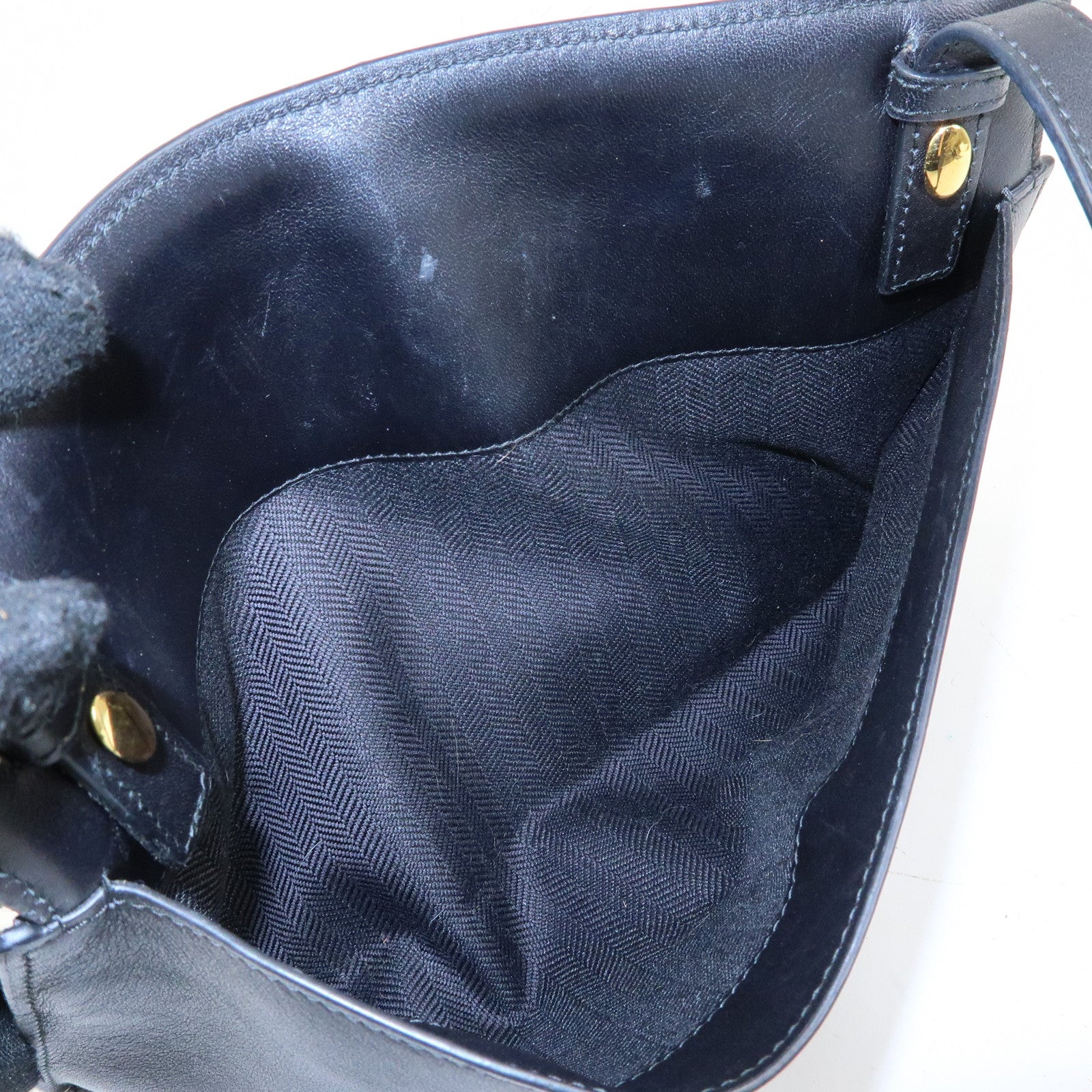 LOEWE Unborn Calf Leather Shoulder Bag Leopard Brown Black