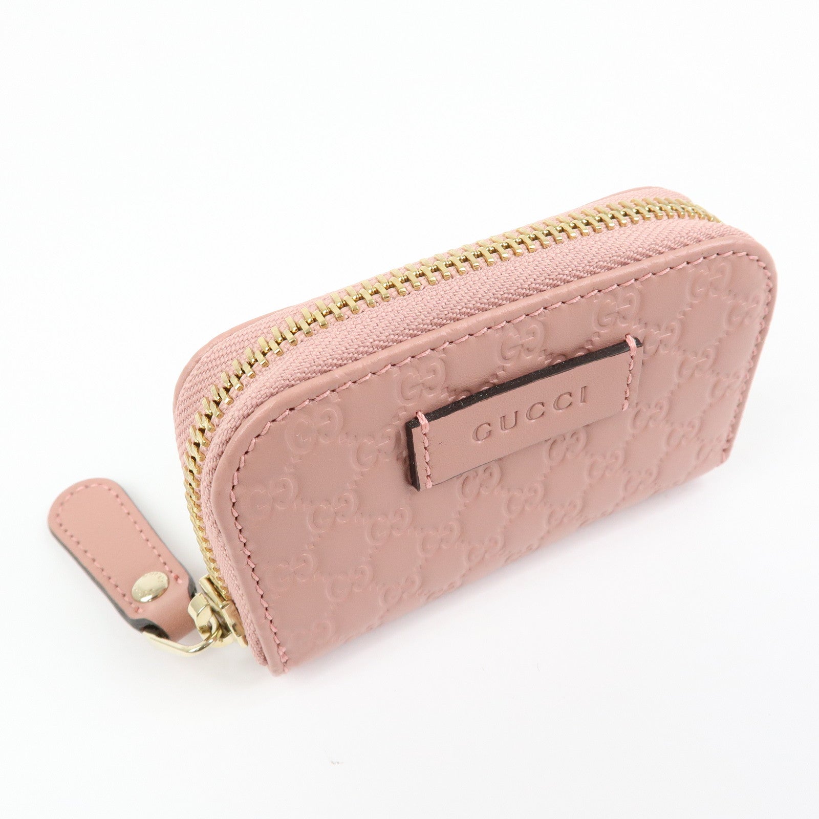 GUCCI Microguccissima Leather Coin Case Coin Purse Pink 449896